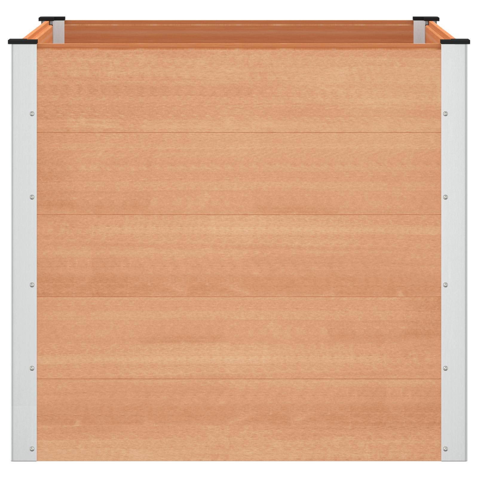 vidaXL Hochbeet Braun 100 x 100 x 91 cm alu.