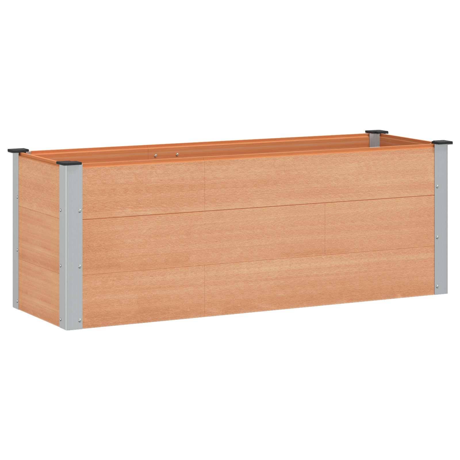vidaXL Hochbeet Braun 150 x 50 x 54 cm alu.