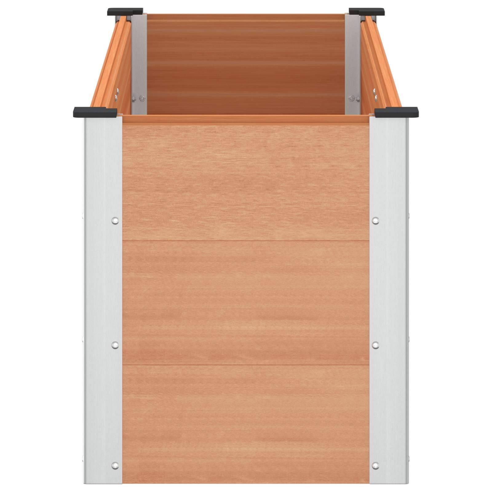 vidaXL Hochbeet Braun 150 x 50 x 54 cm alu.