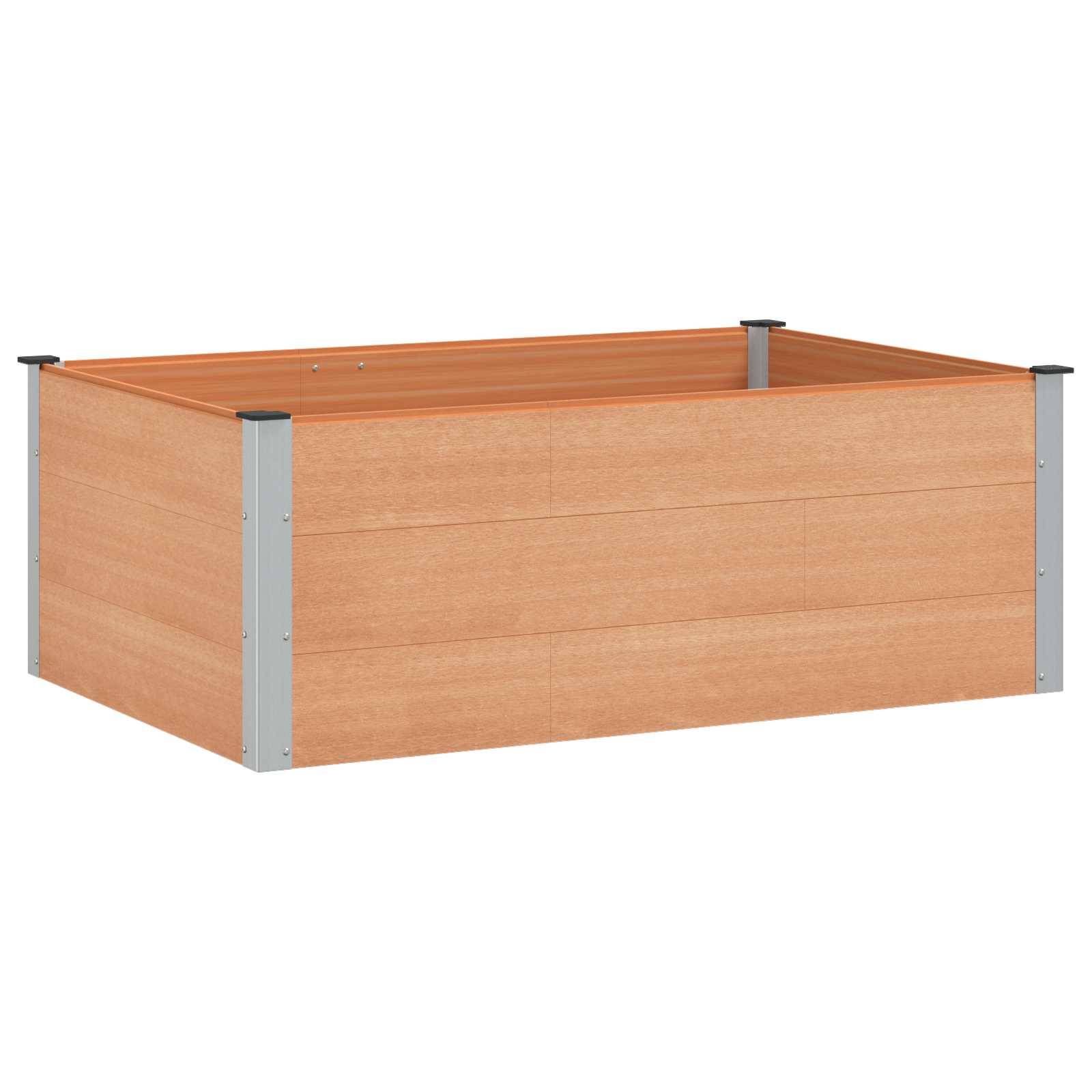 vidaXL Hochbeet Braun 150 x 100 x 54 cm alu.