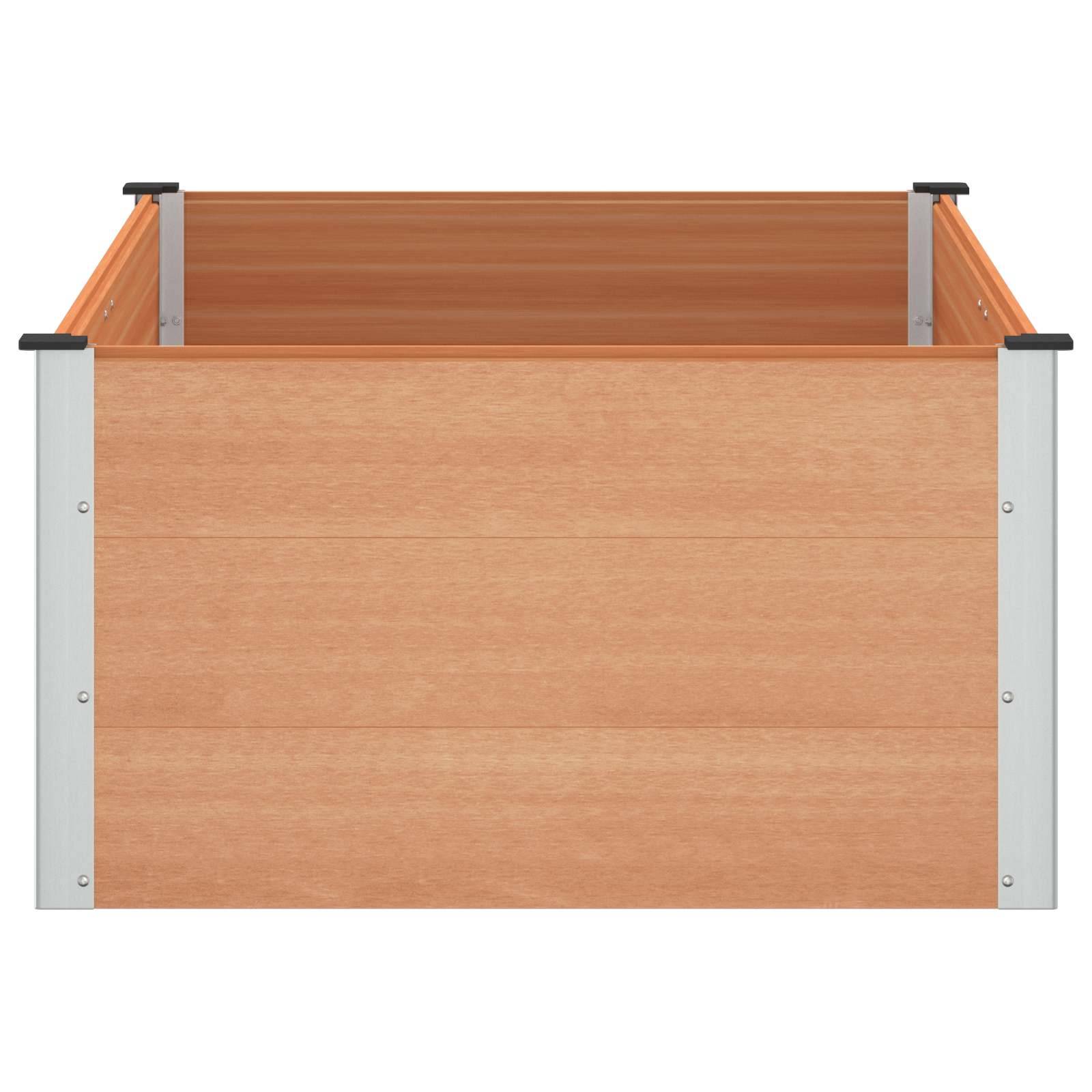 vidaXL Hochbeet Braun 150 x 100 x 54 cm alu.