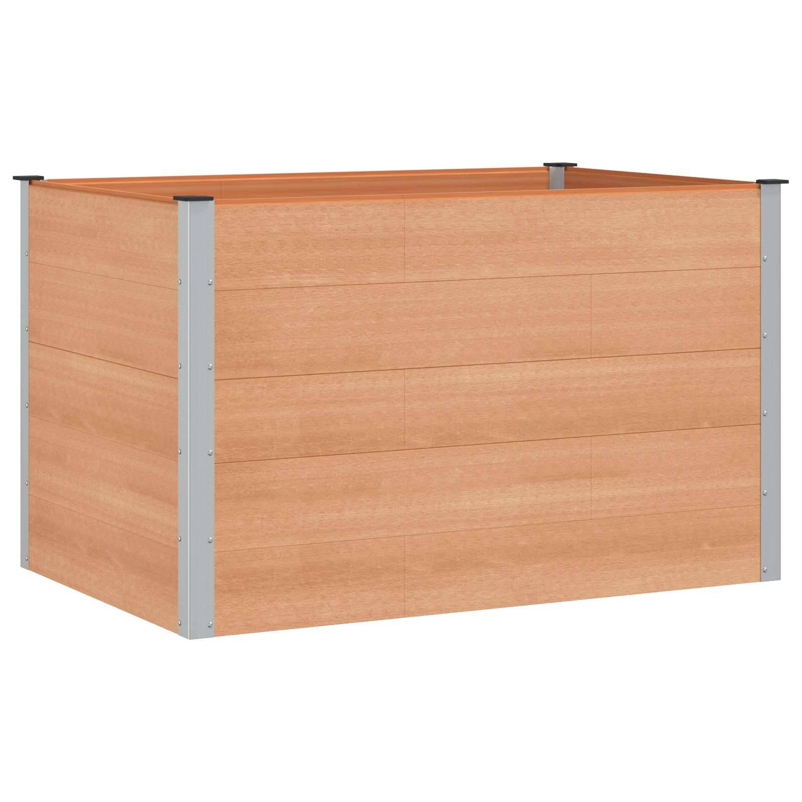 vidaXL Hochbeet Braun 150 x 100 x 91 cm alu.