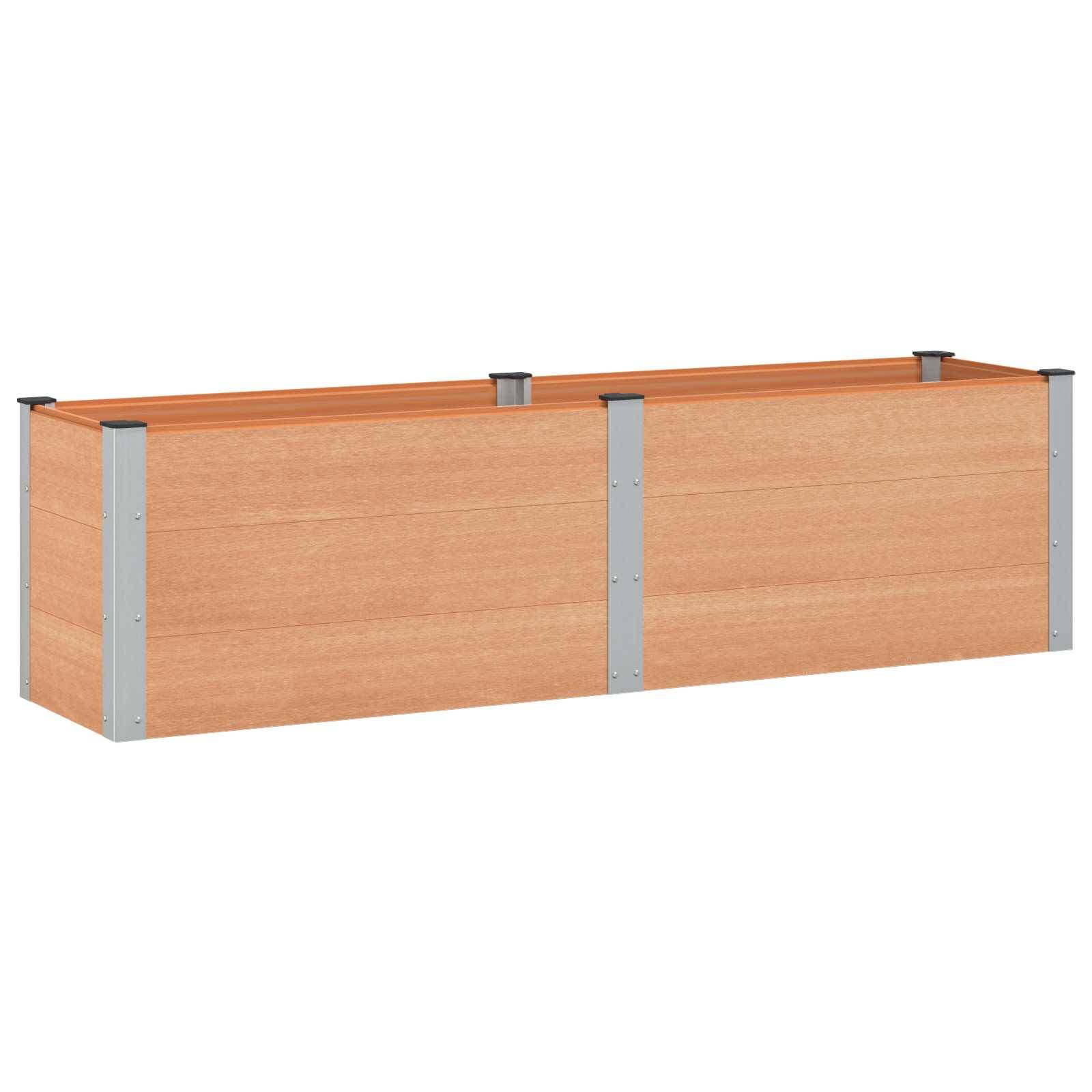 vidaXL Hochbeet Braun 200 x 50 x 54 cm alu.