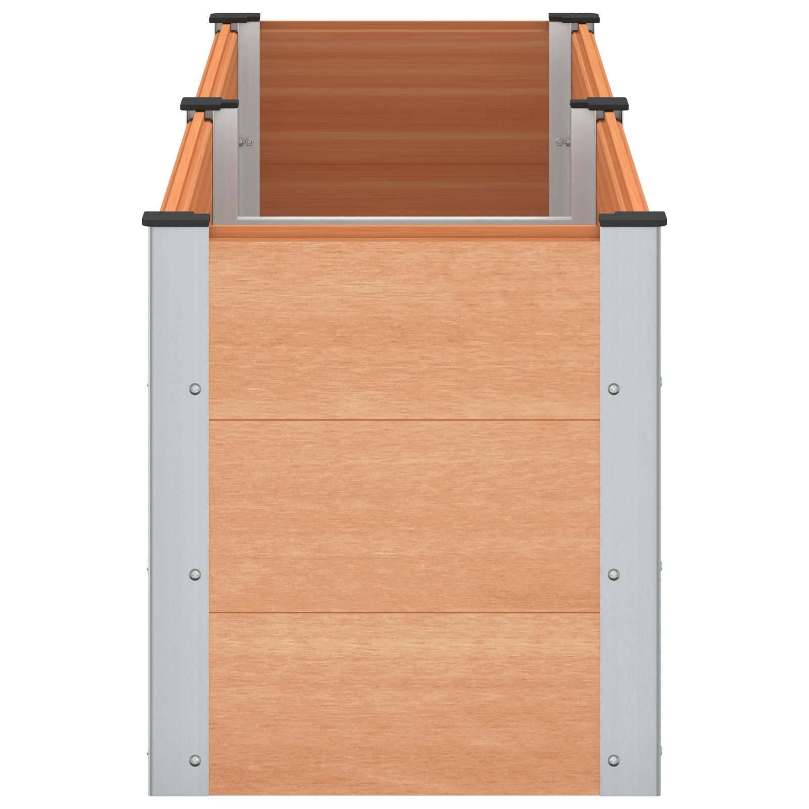 vidaXL Hochbeet Braun 200 x 50 x 54 cm alu.