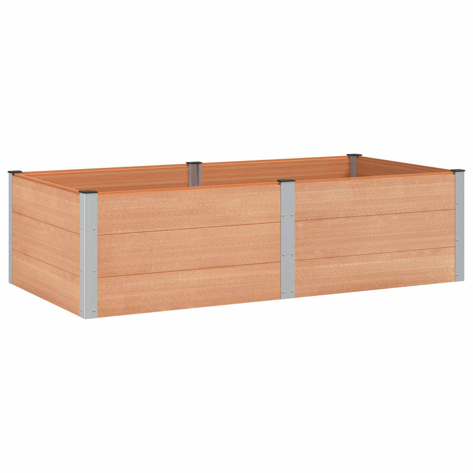 vidaXL Hochbeet Braun 200 x 100 x 54 cm alu.