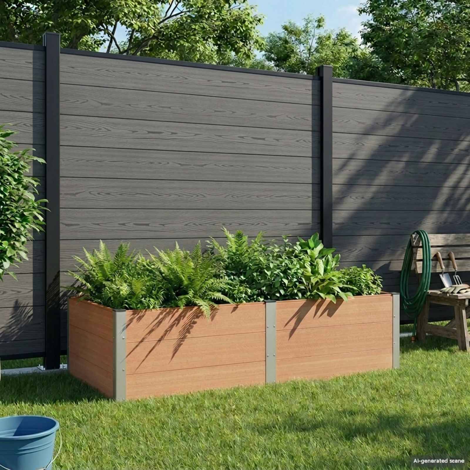 vidaXL Hochbeet Braun 200 x 100 x 54 cm alu.