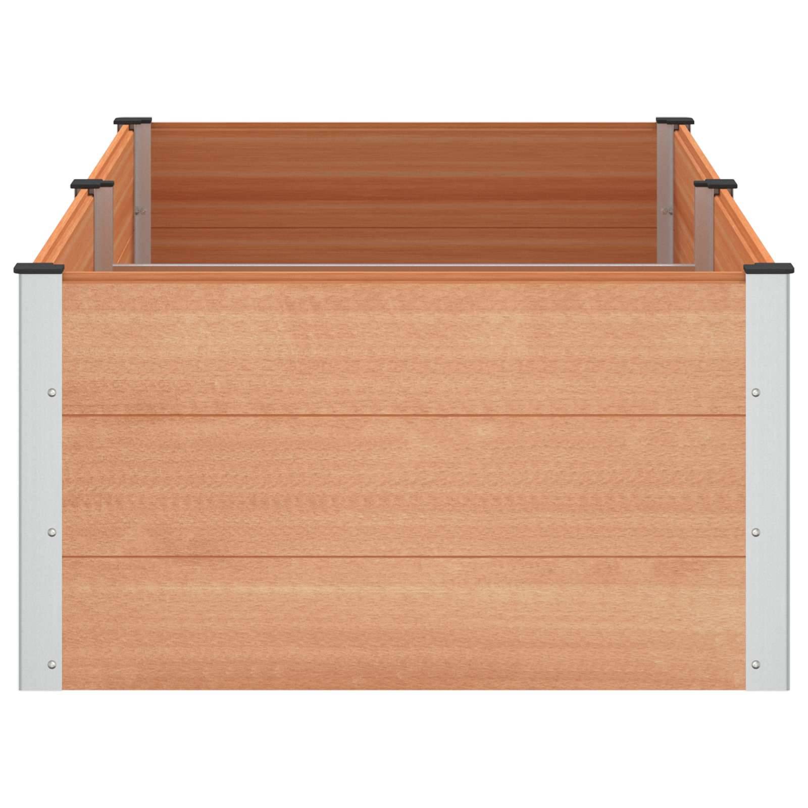 vidaXL Hochbeet Braun 200 x 100 x 54 cm alu.