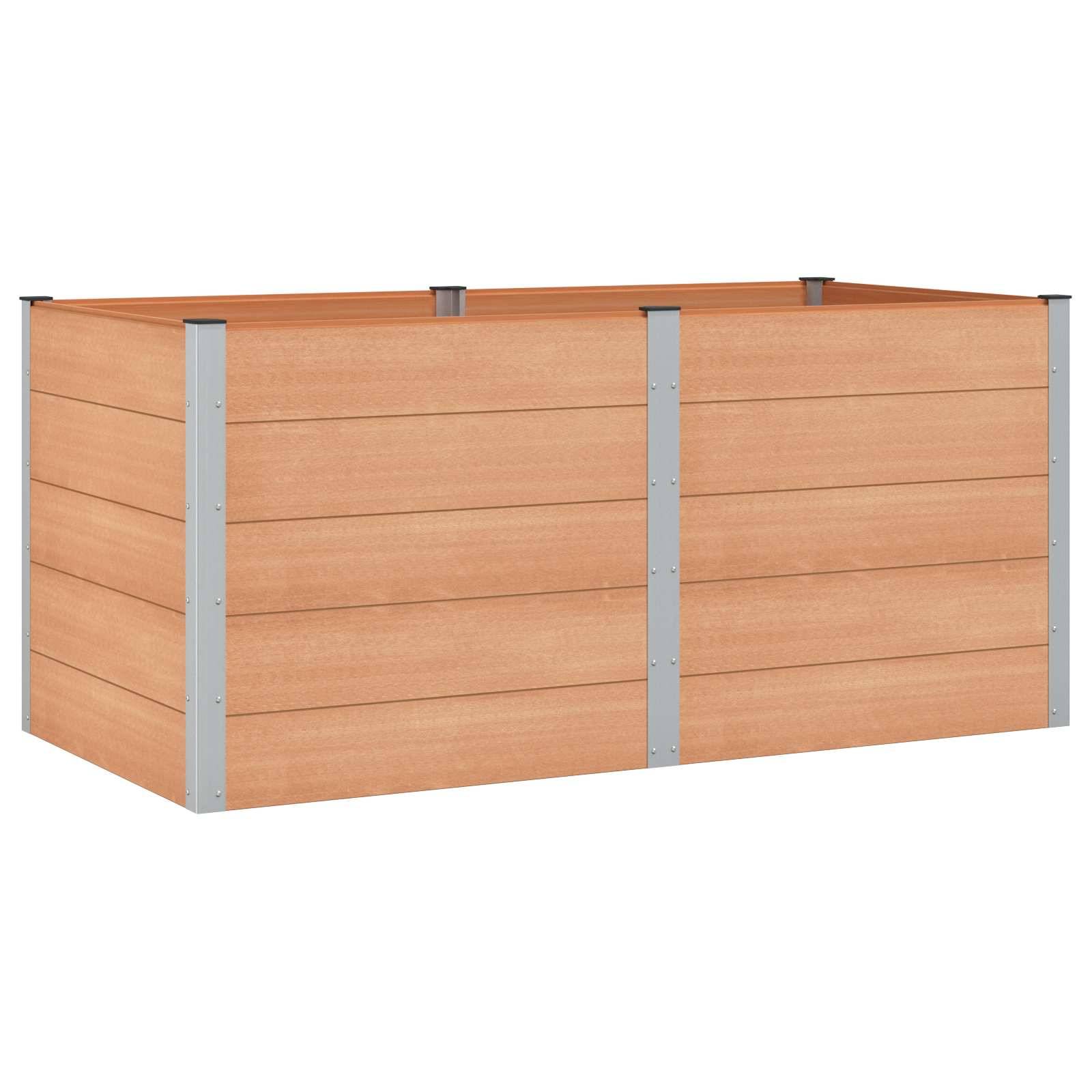 vidaXL Hochbeet Braun 200 x 100 x 91 cm alu.