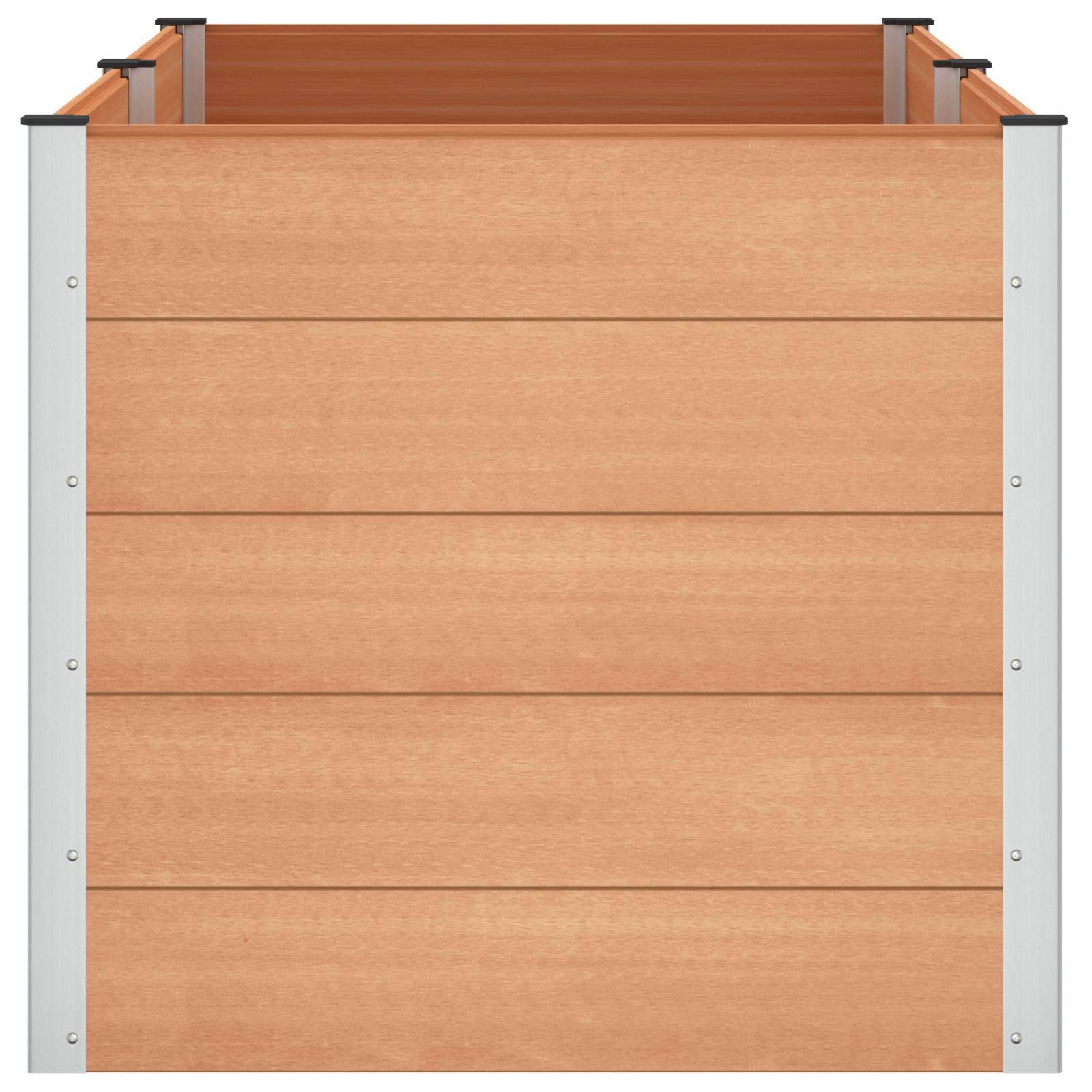 vidaXL Hochbeet Braun 200 x 100 x 91 cm alu.