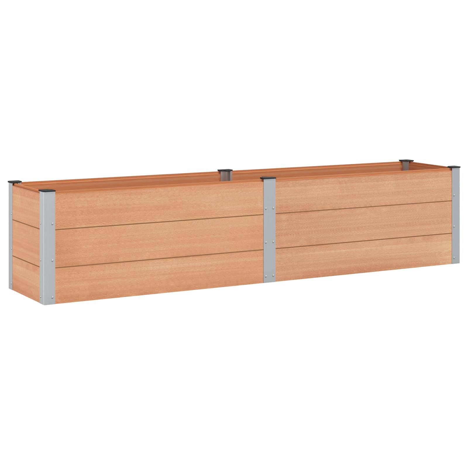 vidaXL Hochbeet Braun 250 x 50 x 54 cm alu.