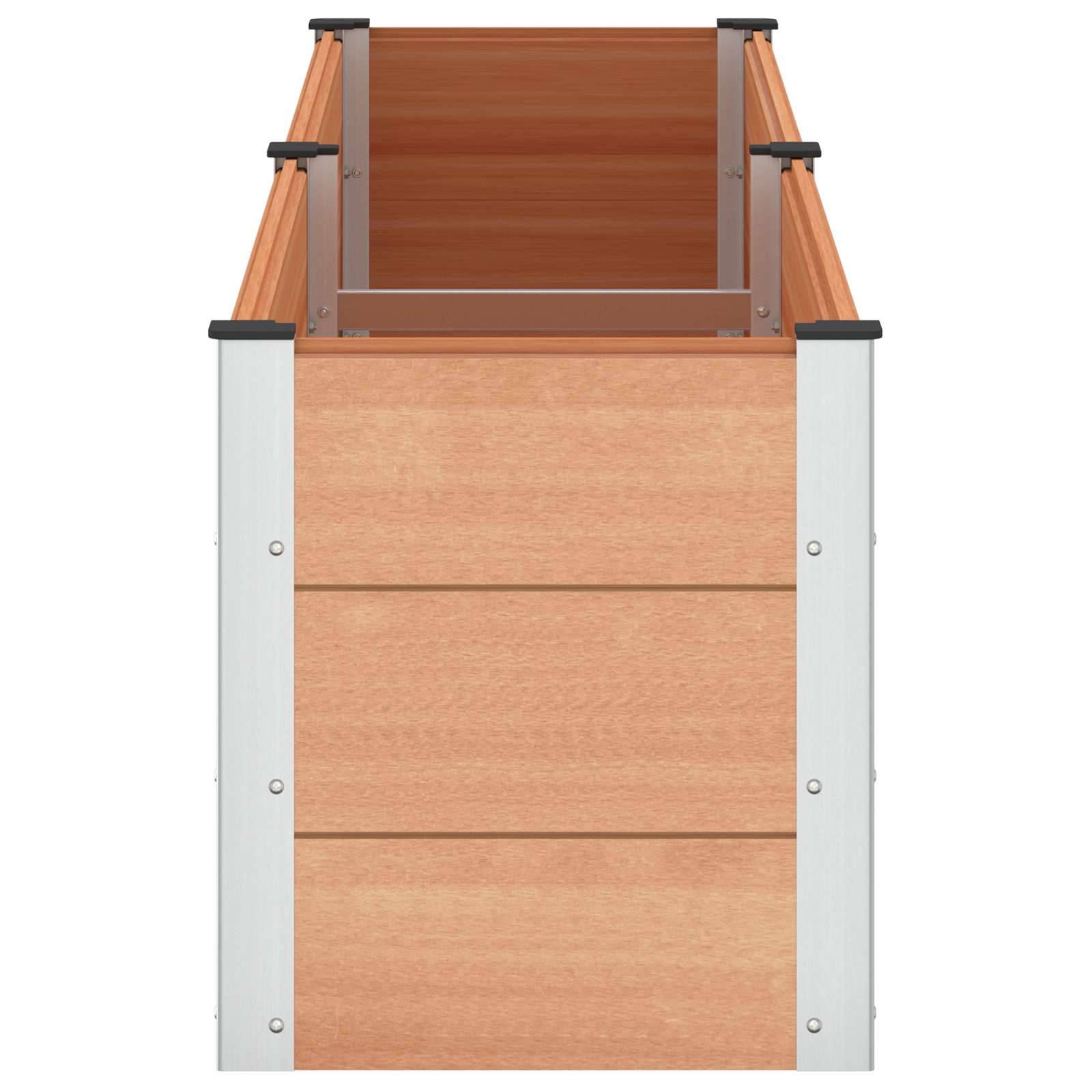 vidaXL Hochbeet Braun 250 x 50 x 54 cm alu.
