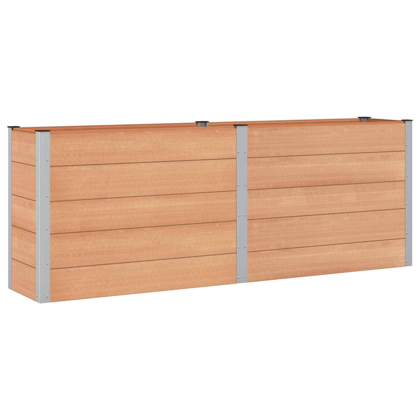 vidaXL Hochbeet Braun 250 x 50 x 91 cm alu.