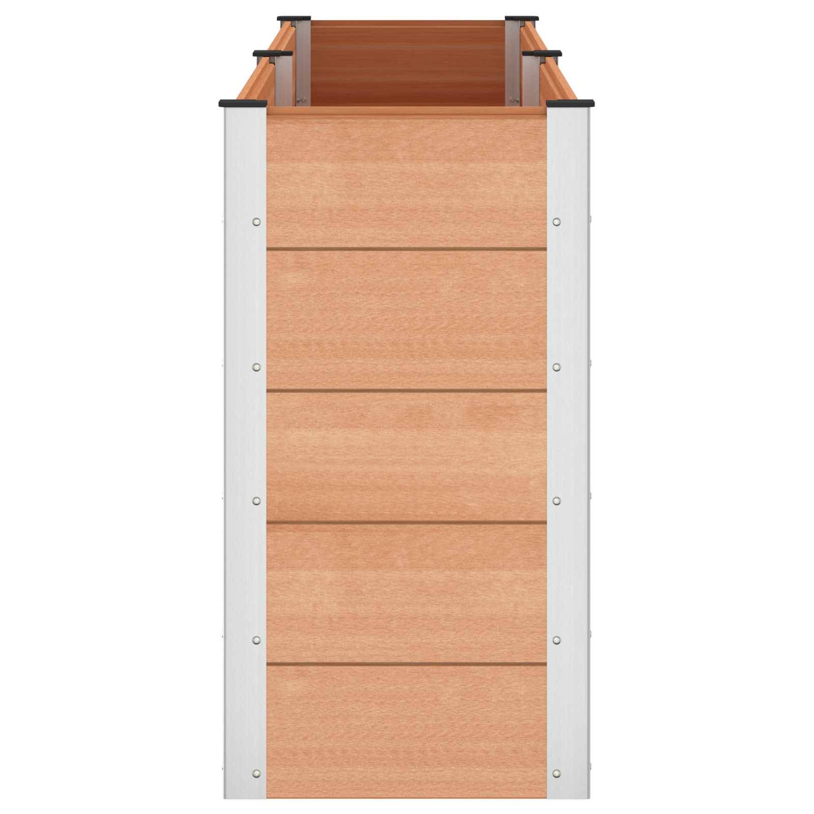 vidaXL Hochbeet Braun 250 x 50 x 91 cm alu.