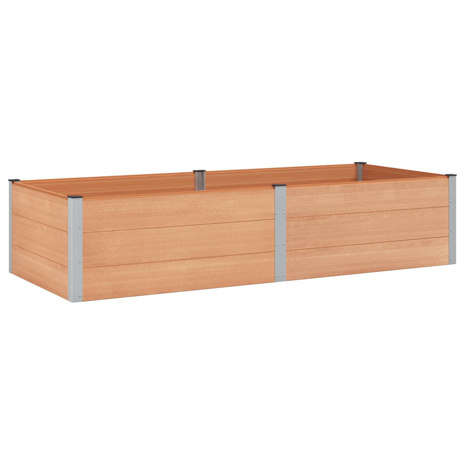 vidaXL Hochbeet Braun 250 x 100 x 54 cm alu.