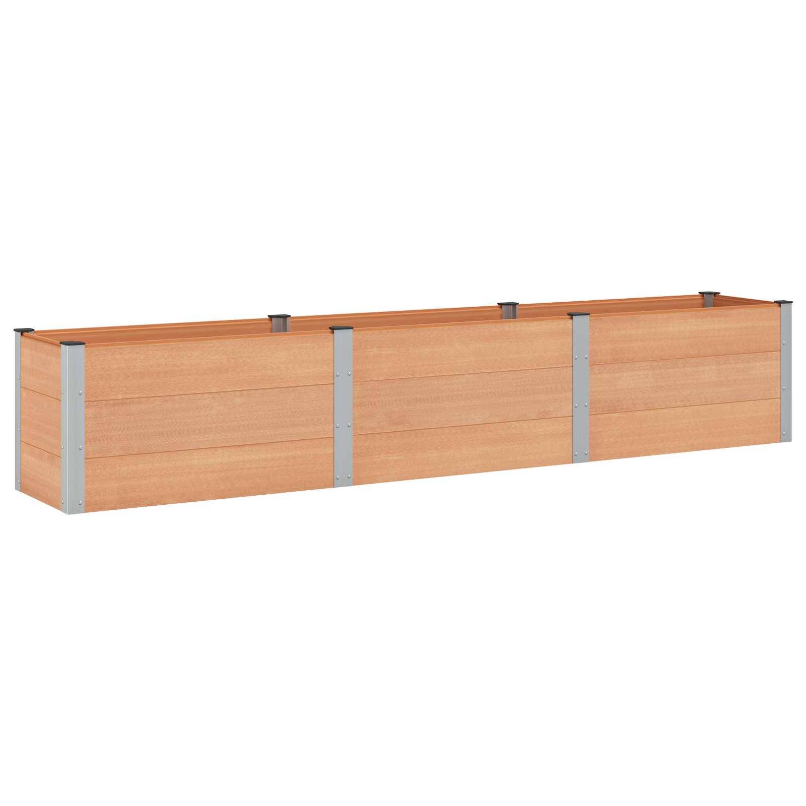 vidaXL Hochbeet Braun 300 x 50 x 54 cm alu.