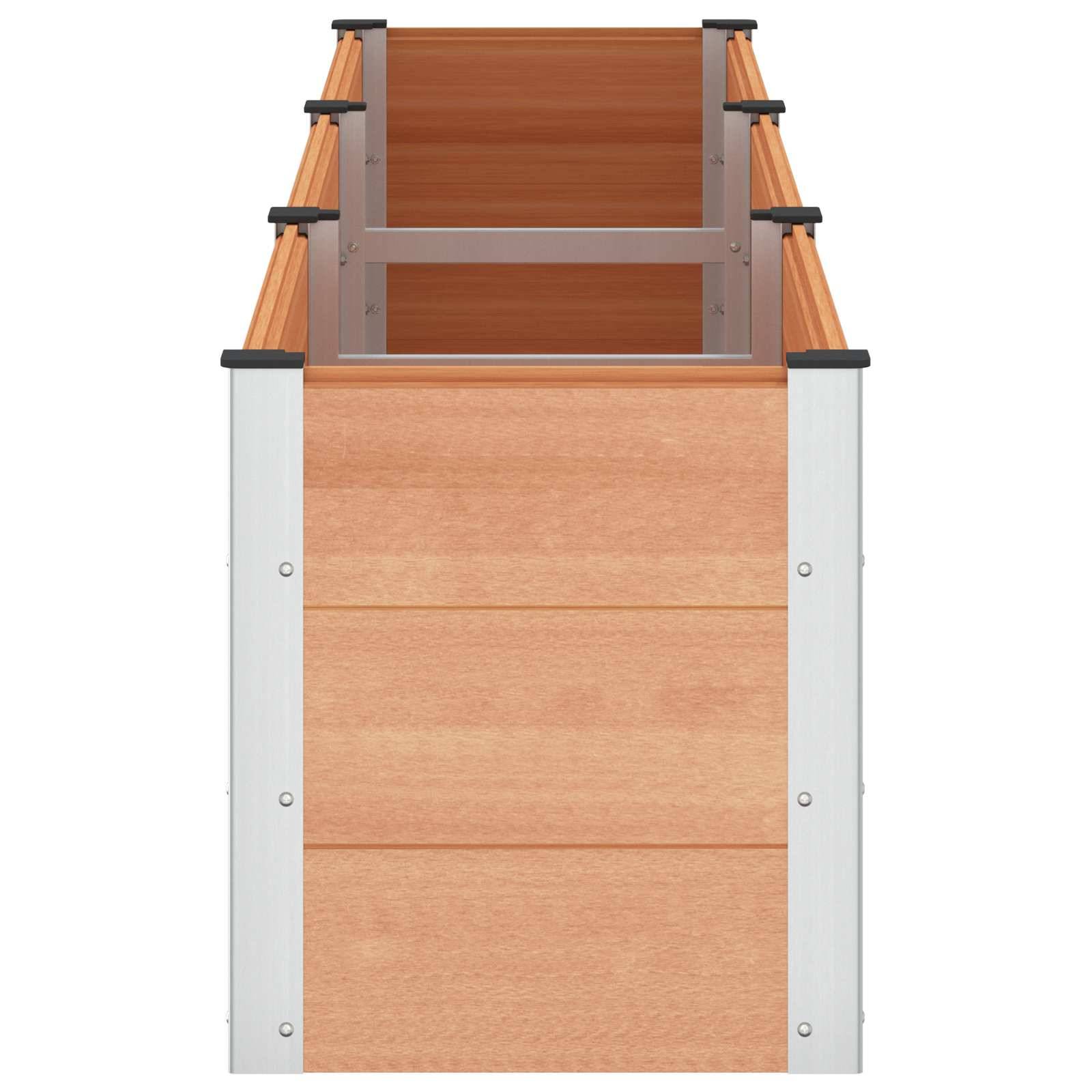 vidaXL Hochbeet Braun 300 x 50 x 54 cm alu.