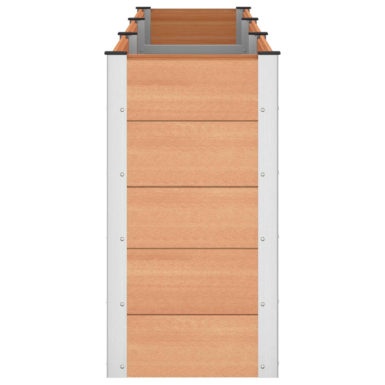 vidaXL Hochbeet Braun 300 x 50 x 91 cm alu.