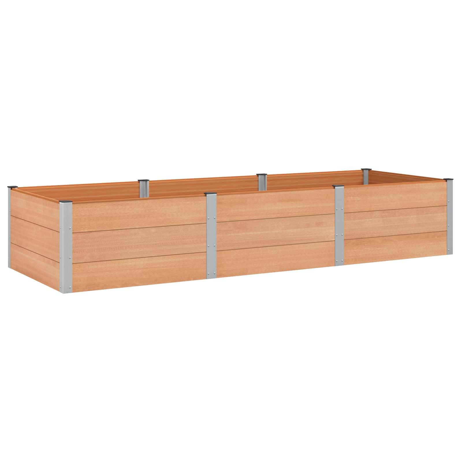vidaXL Hochbeet Braun 300 x 100 x 54 cm alu.