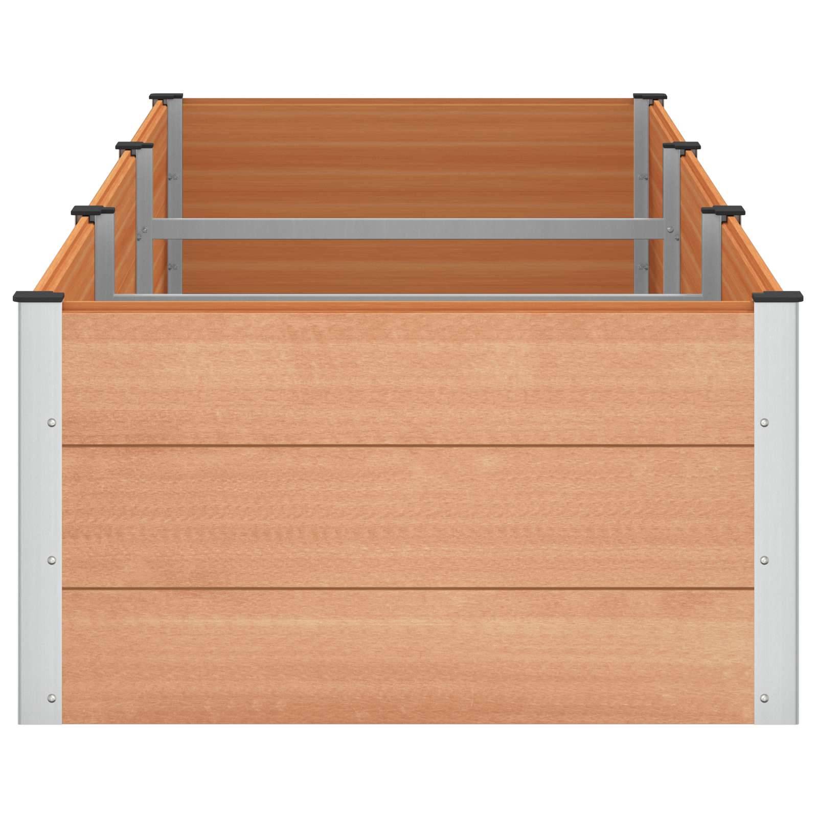 vidaXL Hochbeet Braun 300 x 100 x 54 cm alu.