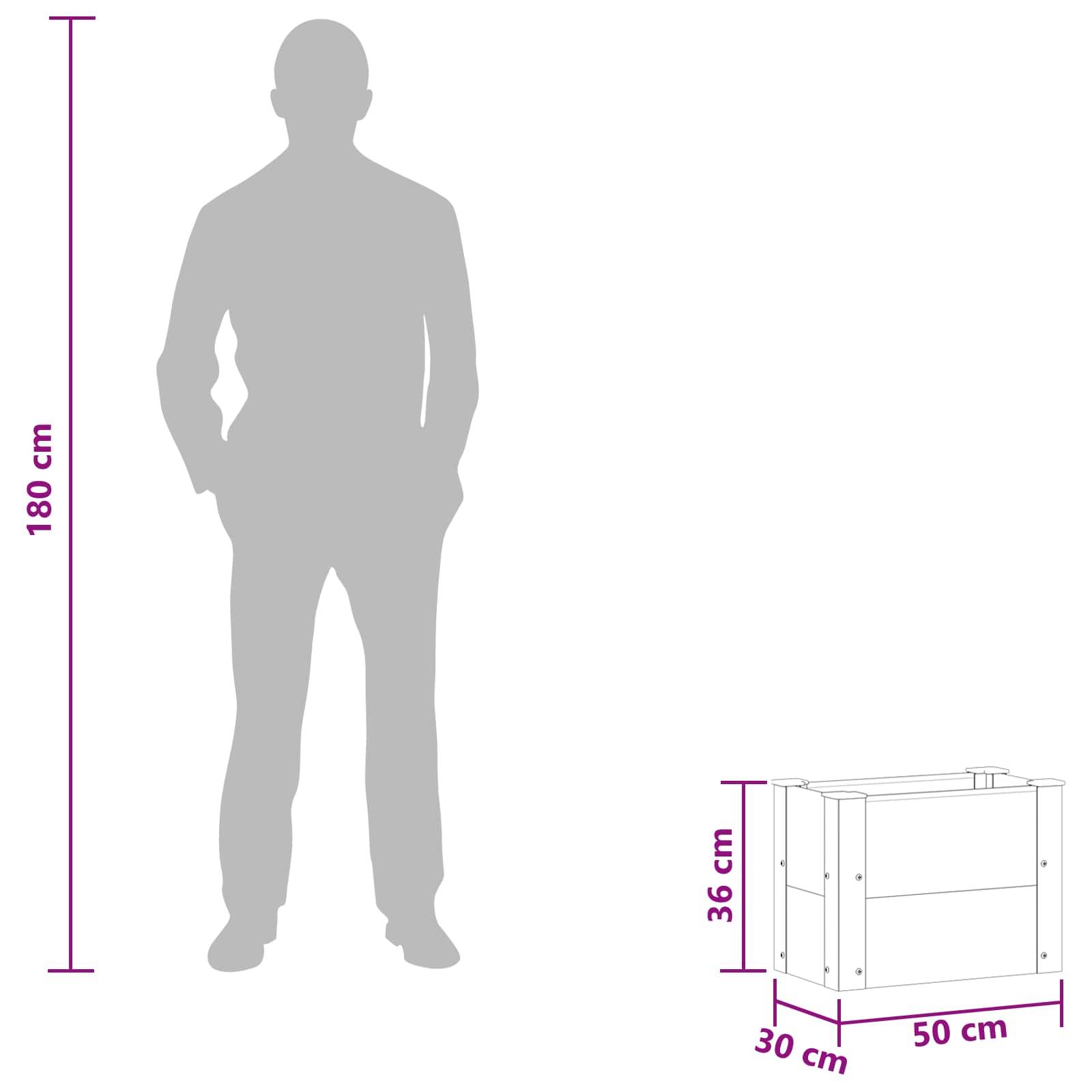 vidaXL Hochbeet Grau 50 x 30 x 36 cm alu.