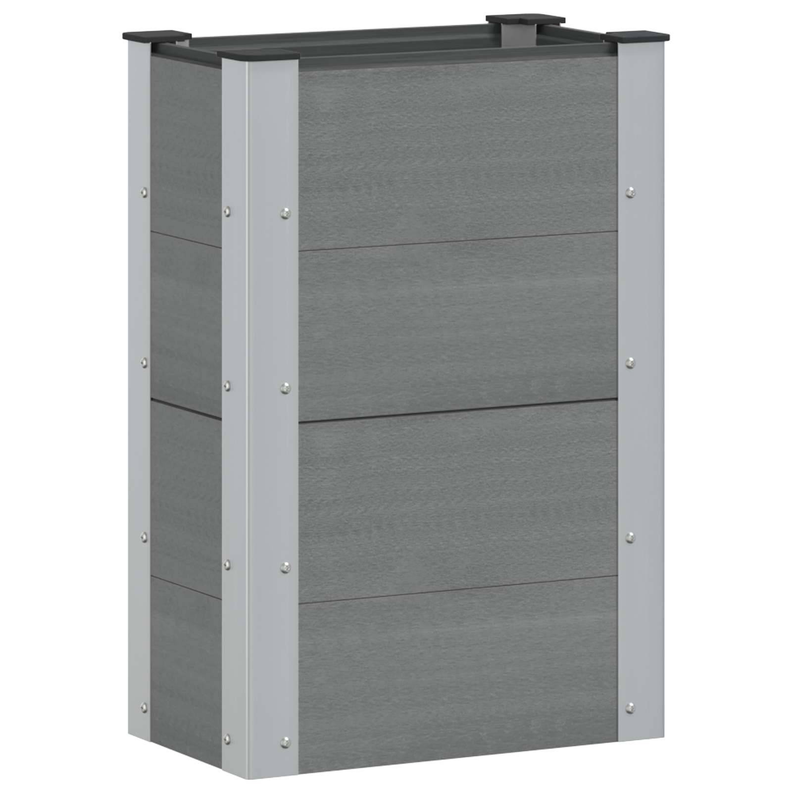 vidaXL Hochbeet Grau 50 x 30 x 72 cm alu.
