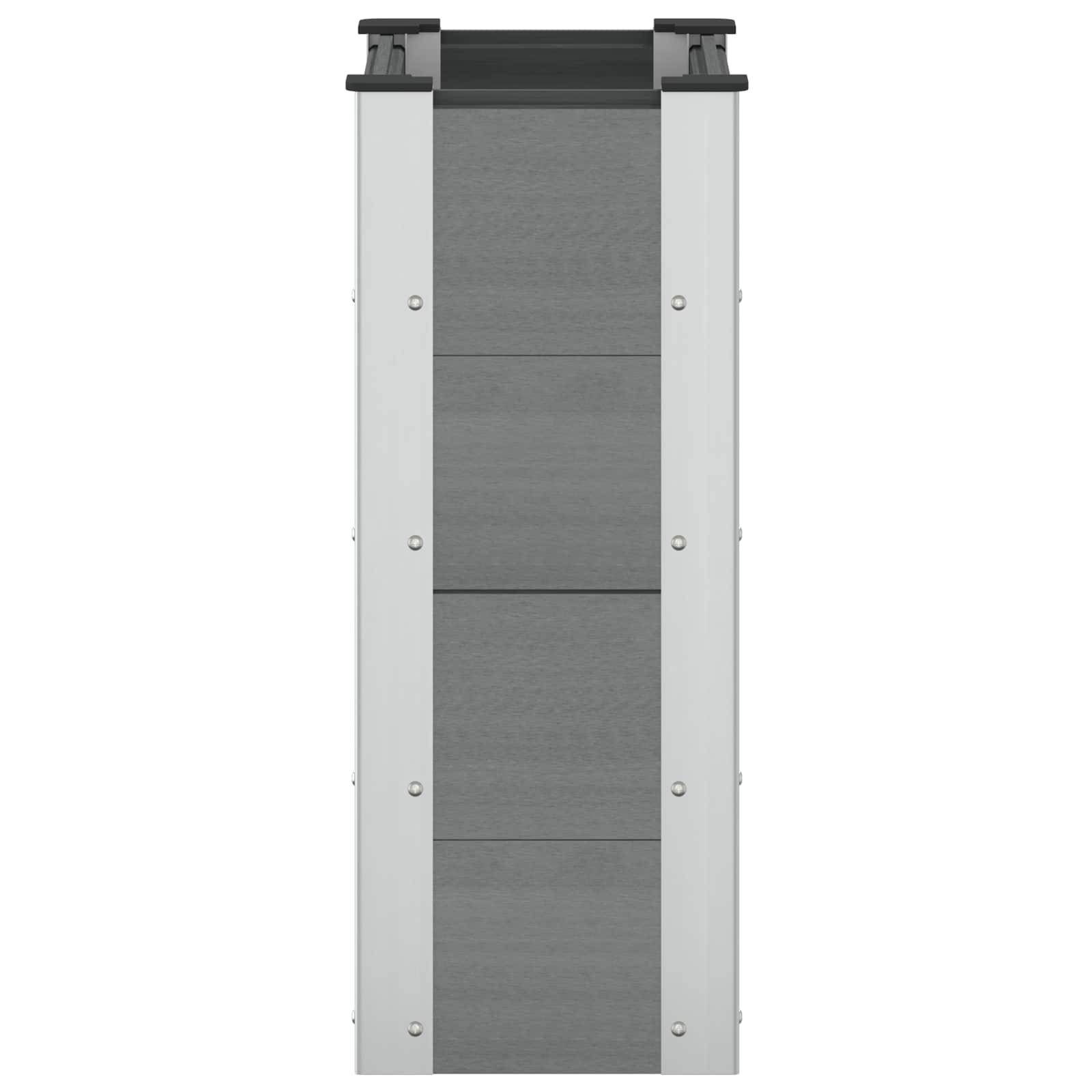 vidaXL Hochbeet Grau 50 x 30 x 72 cm alu.