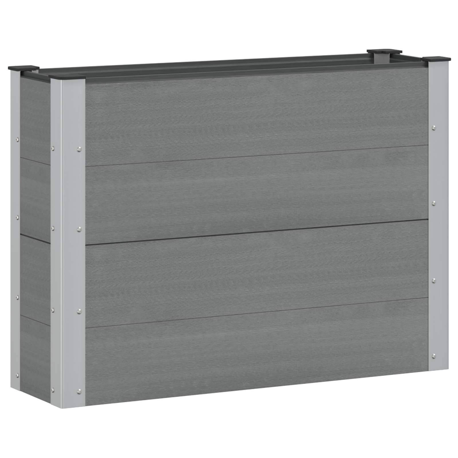 vidaXL Hochbeet Grau 100 x 30 x 72 cm alu.