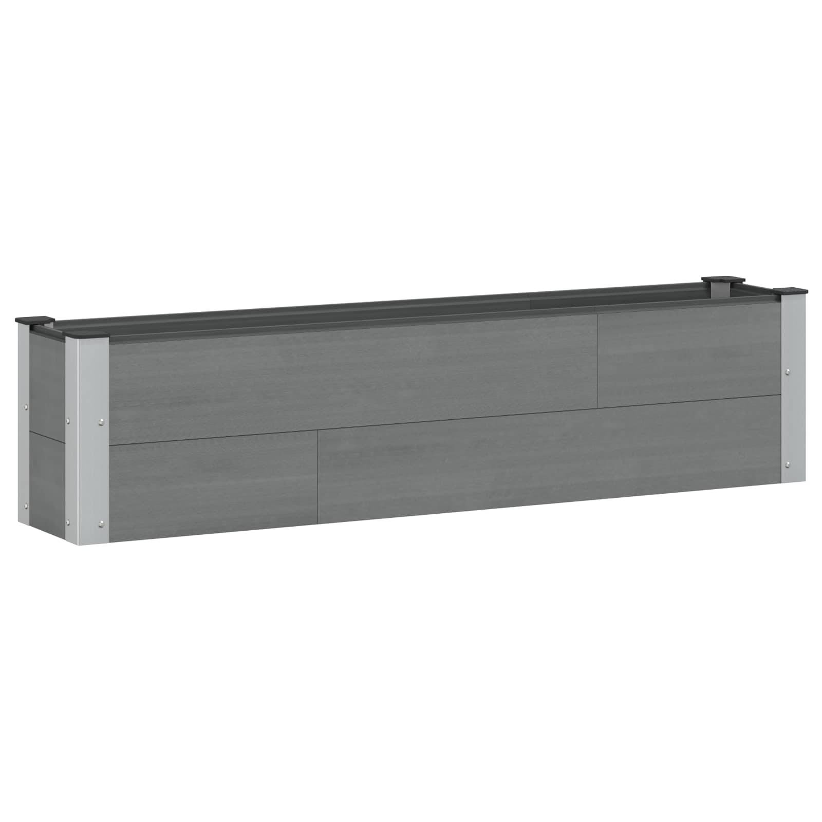 vidaXL Hochbeet Grau 150 x 30 x 36 cm alu.