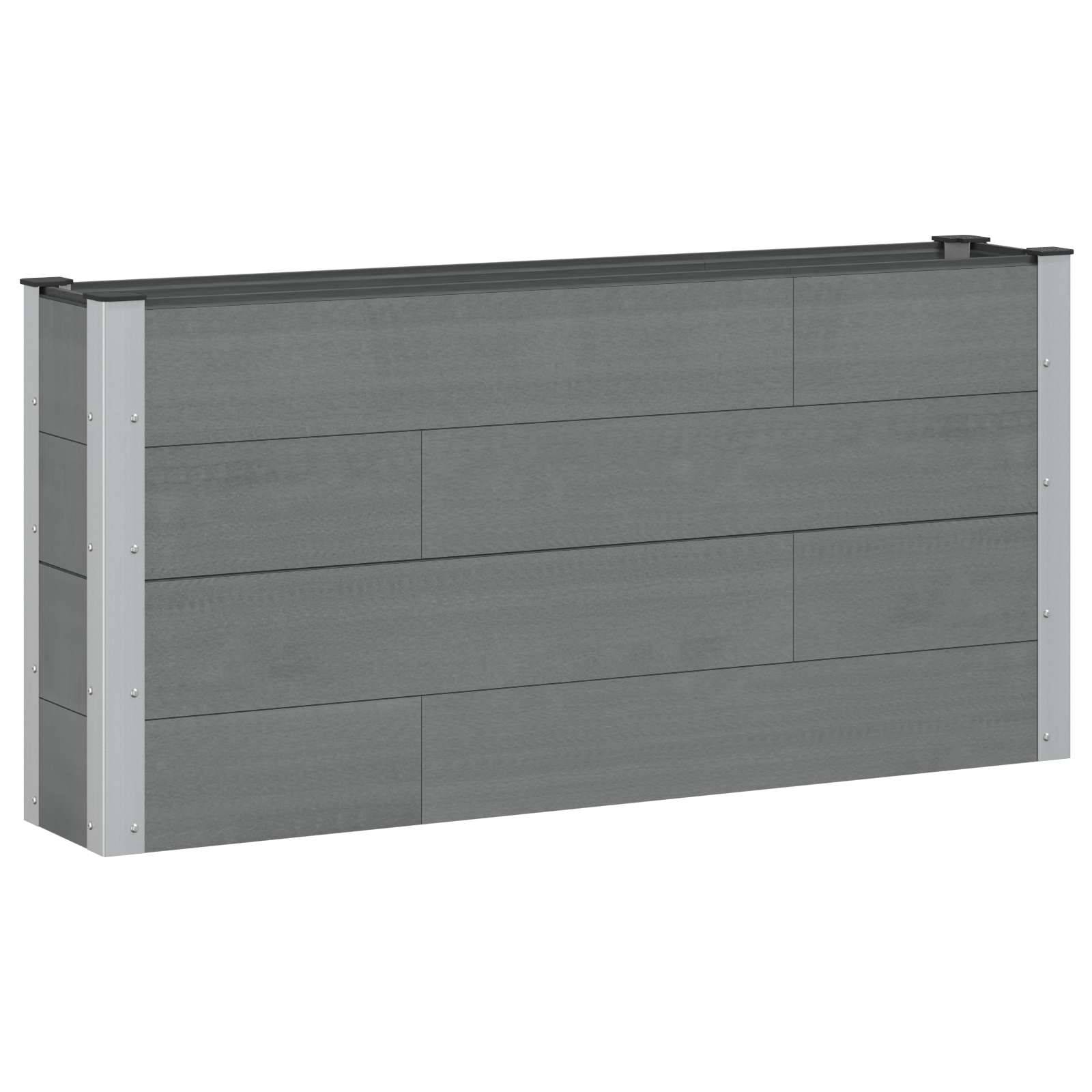 vidaXL Hochbeet Grau 150 x 30 x 72 cm alu.