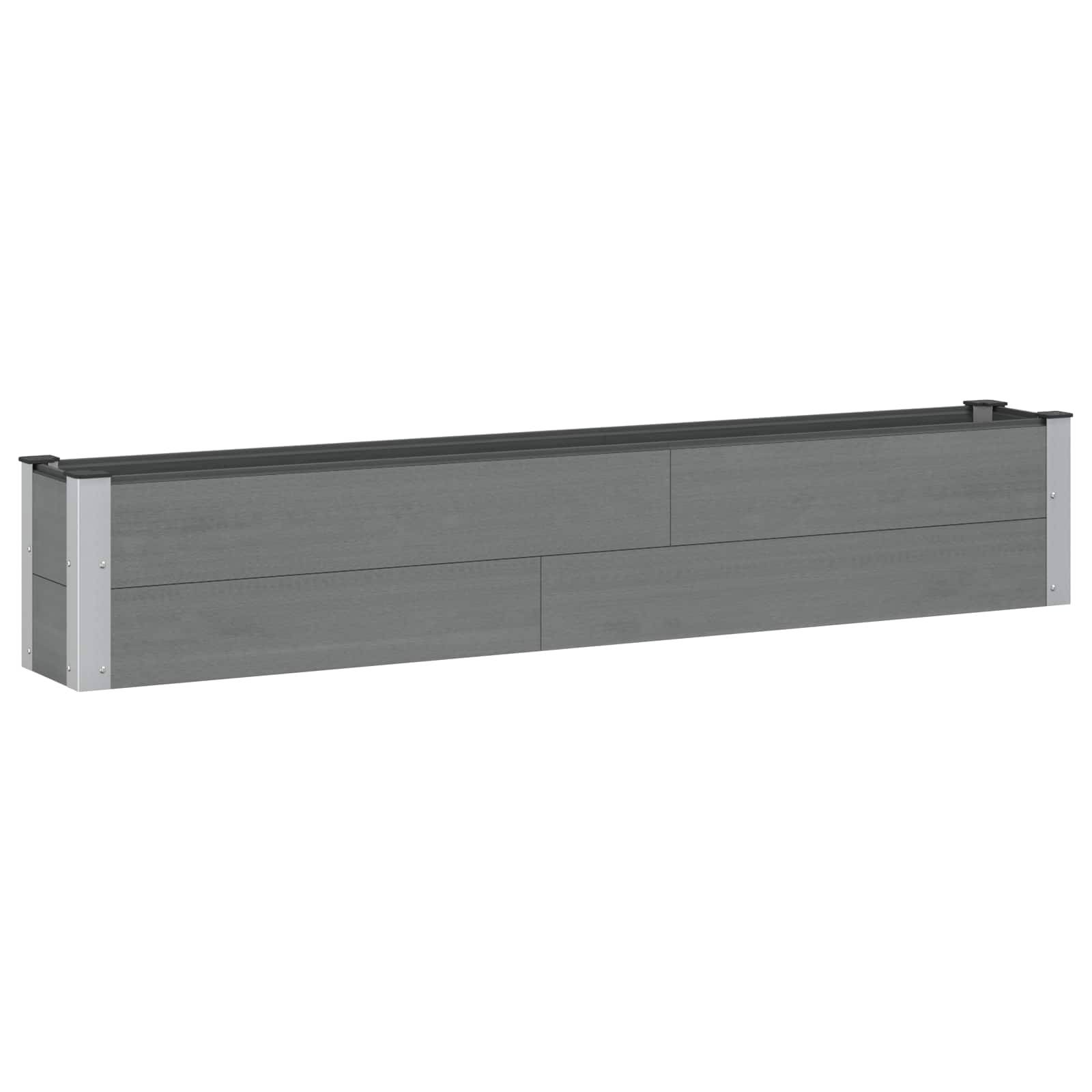 vidaXL Hochbeet Grau 200 x 30 x 36 cm alu.