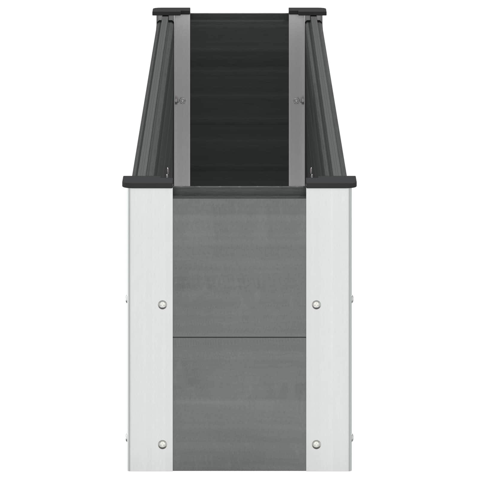 vidaXL Hochbeet Grau 200 x 30 x 36 cm alu.