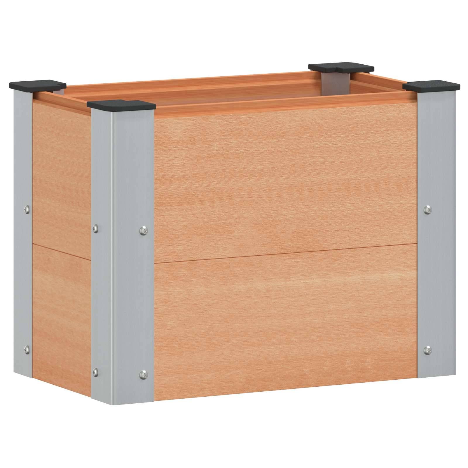 vidaXL Hochbeet Braun 50 x 30 x 36 cm alu.