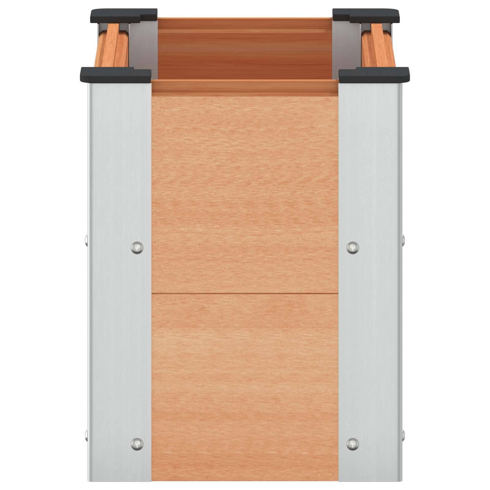 vidaXL Hochbeet Braun 50 x 30 x 36 cm alu.