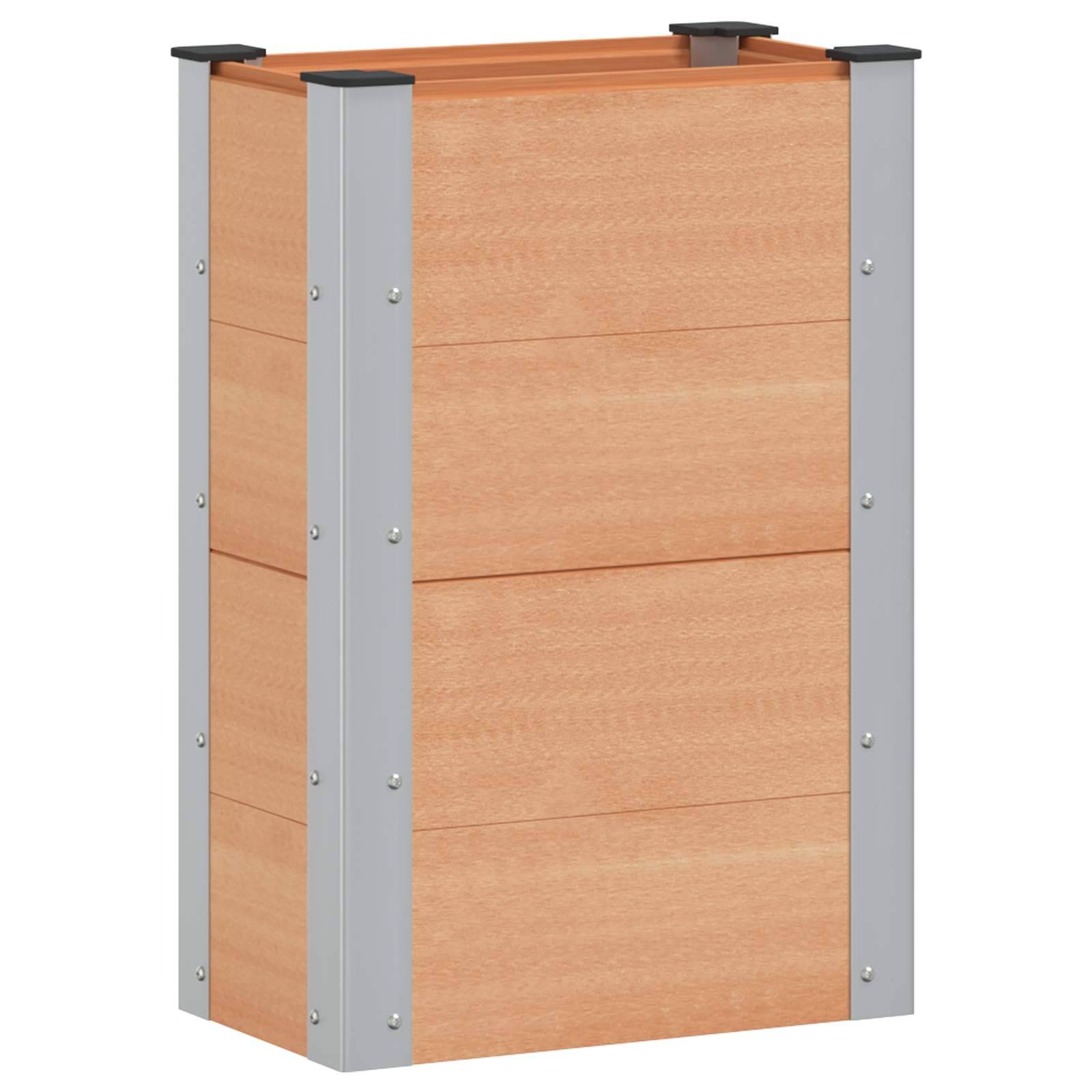 vidaXL Hochbeet Braun 50 x 30 x 72 cm alu.