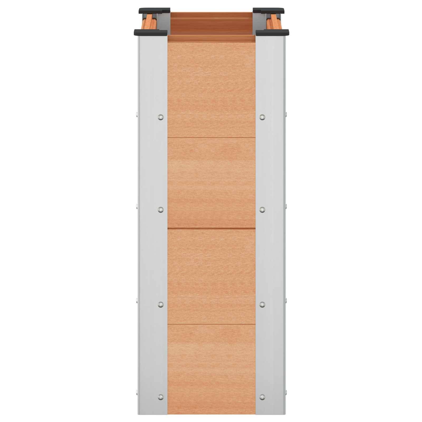vidaXL Hochbeet Braun 50 x 30 x 72 cm alu.
