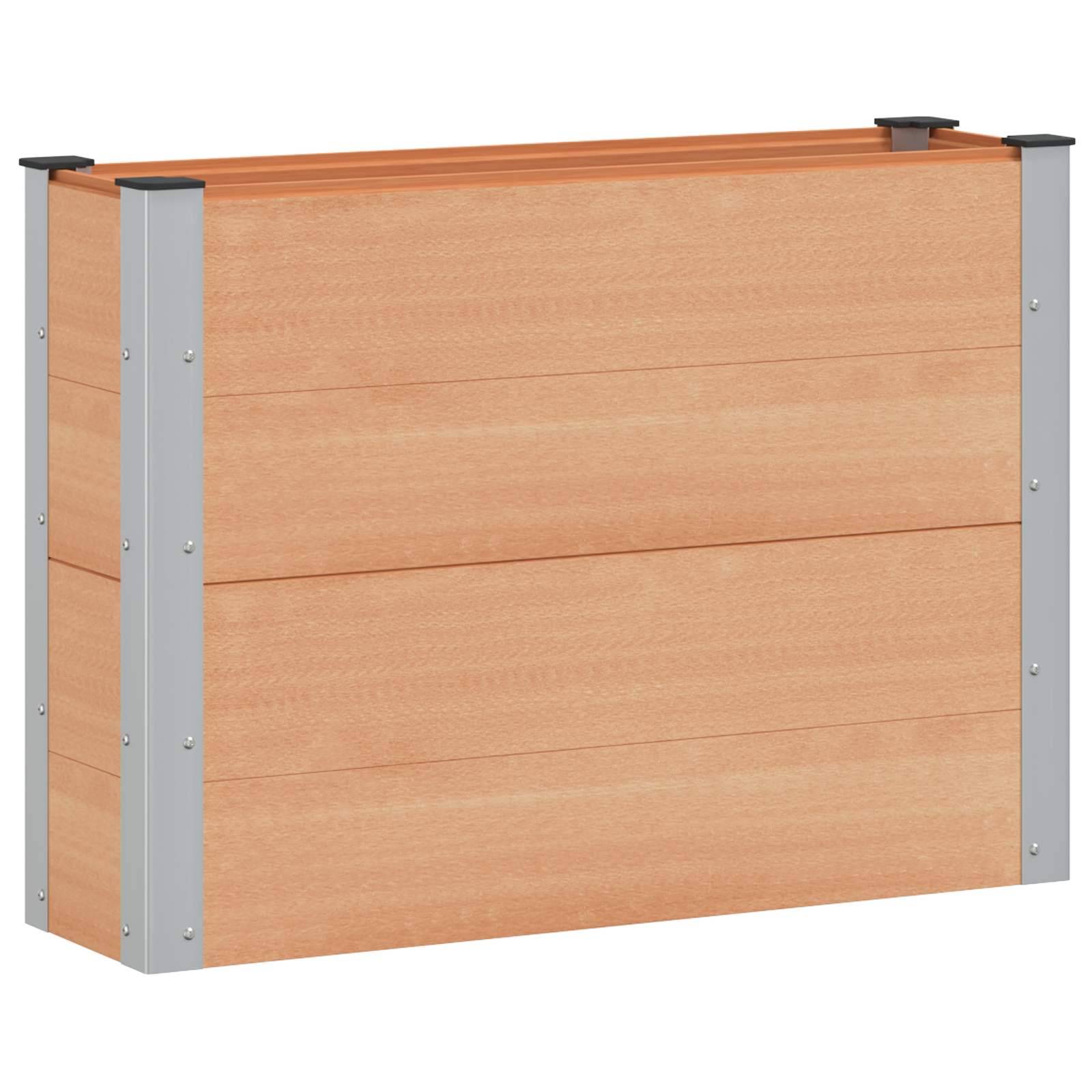 vidaXL Hochbeet Braun 100 x 30 x 72 cm alu.