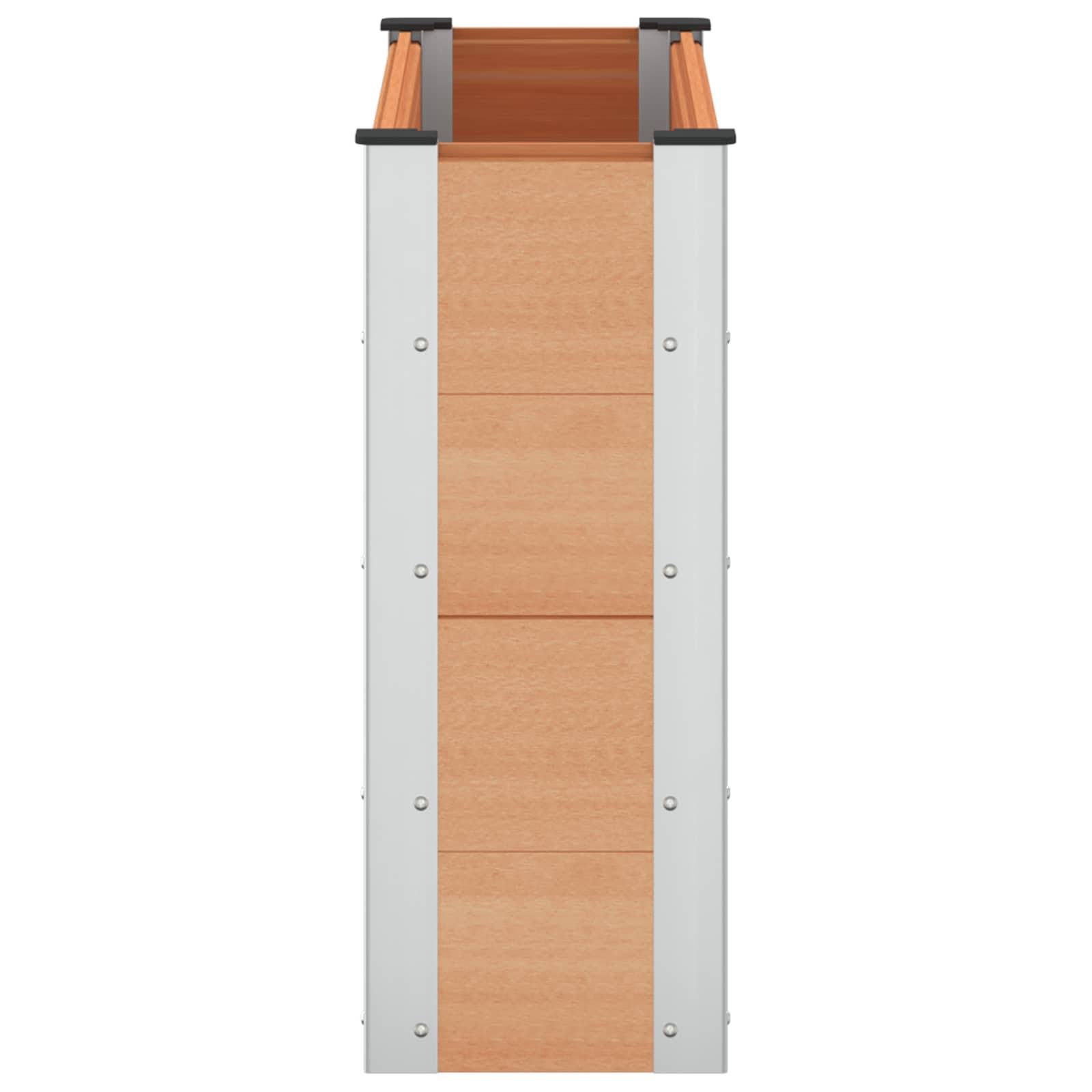 vidaXL Hochbeet Braun 100 x 30 x 72 cm alu.