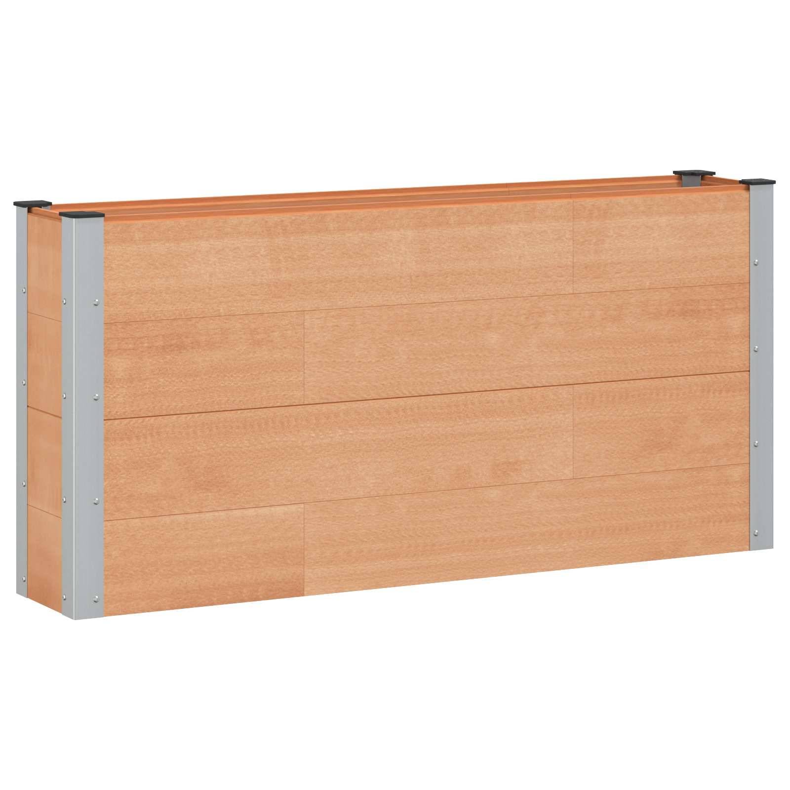 vidaXL Hochbeet Braun 150 x 30 x 72 cm alu.