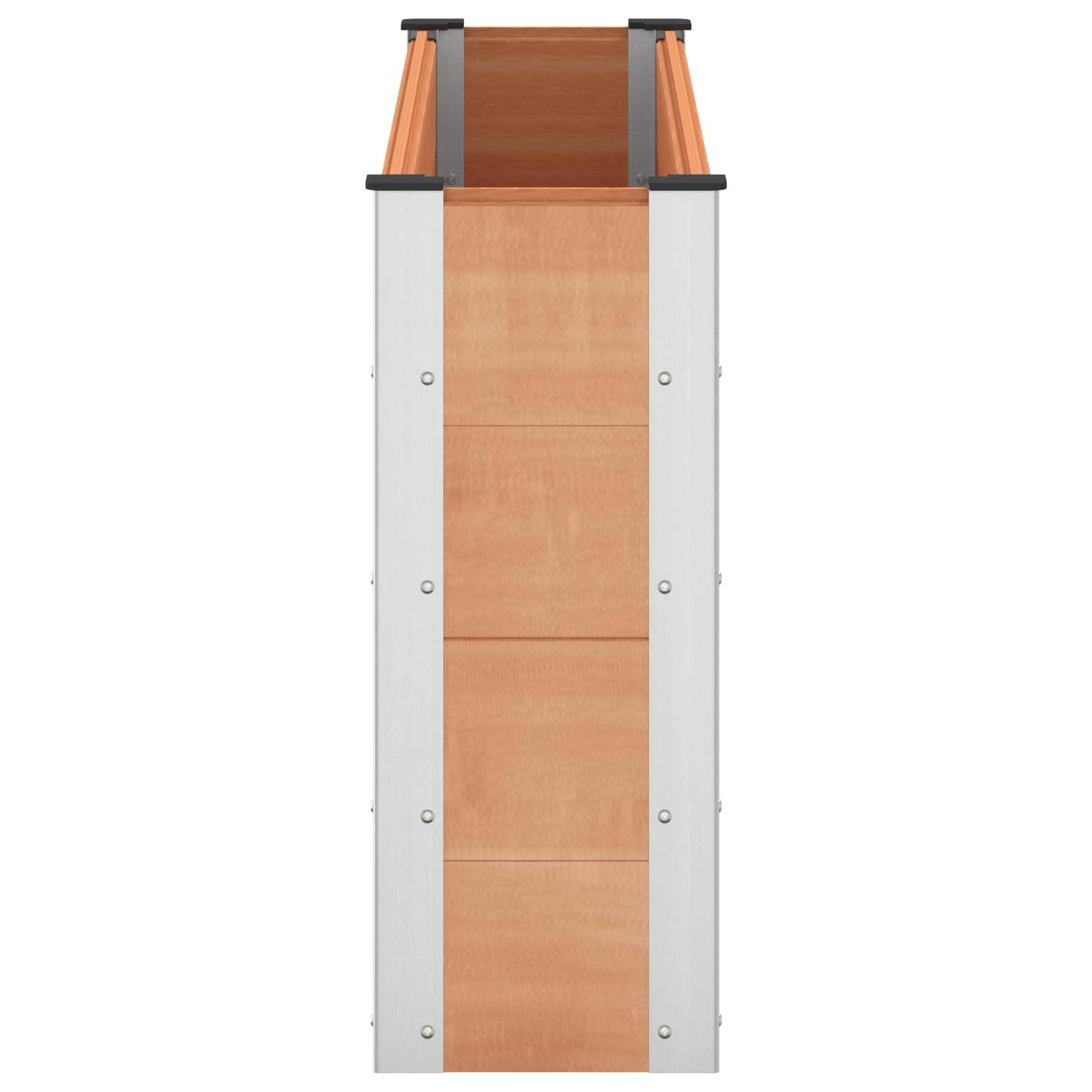 vidaXL Hochbeet Braun 150 x 30 x 72 cm alu.