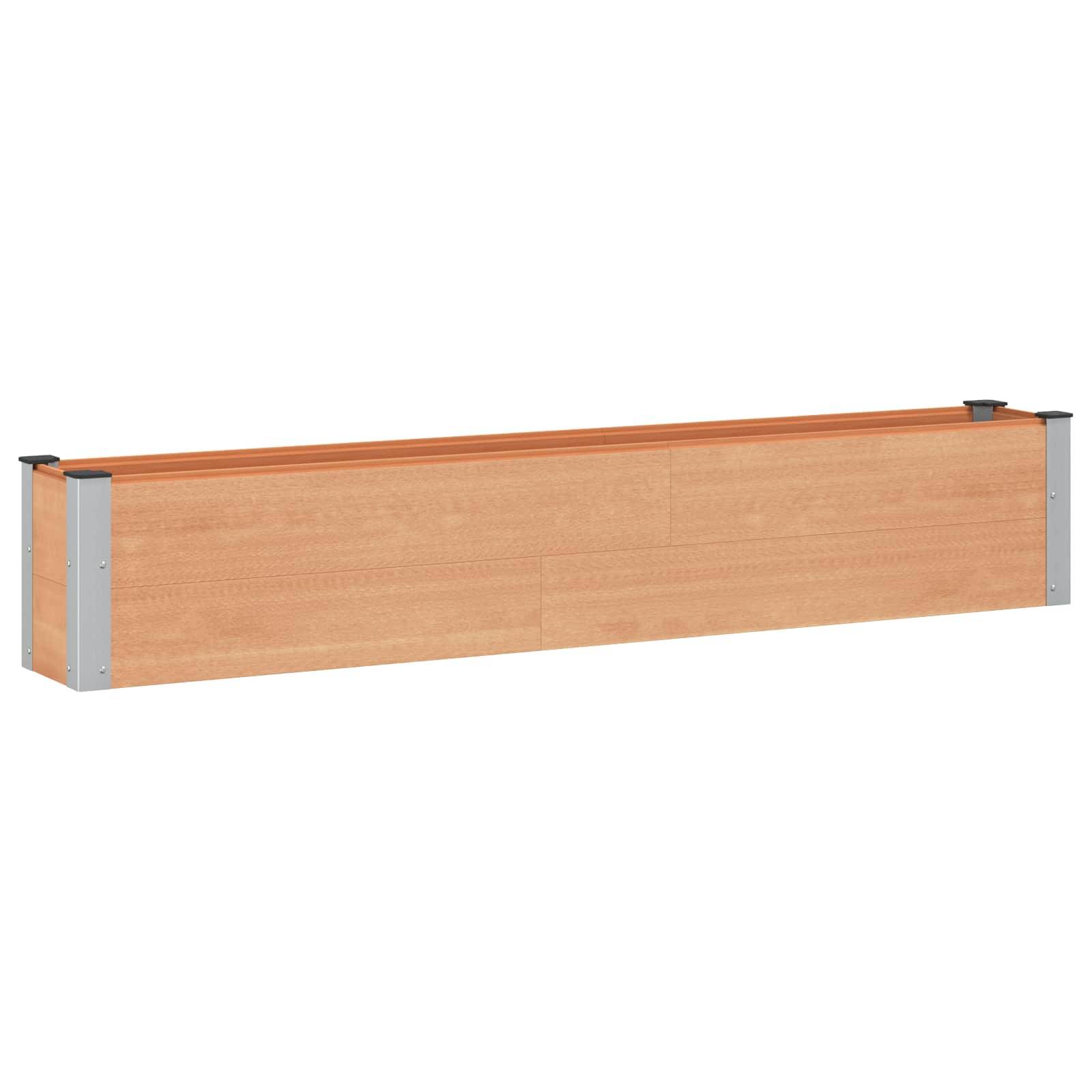 vidaXL Hochbeet Braun 200 x 30 x 36 cm alu.