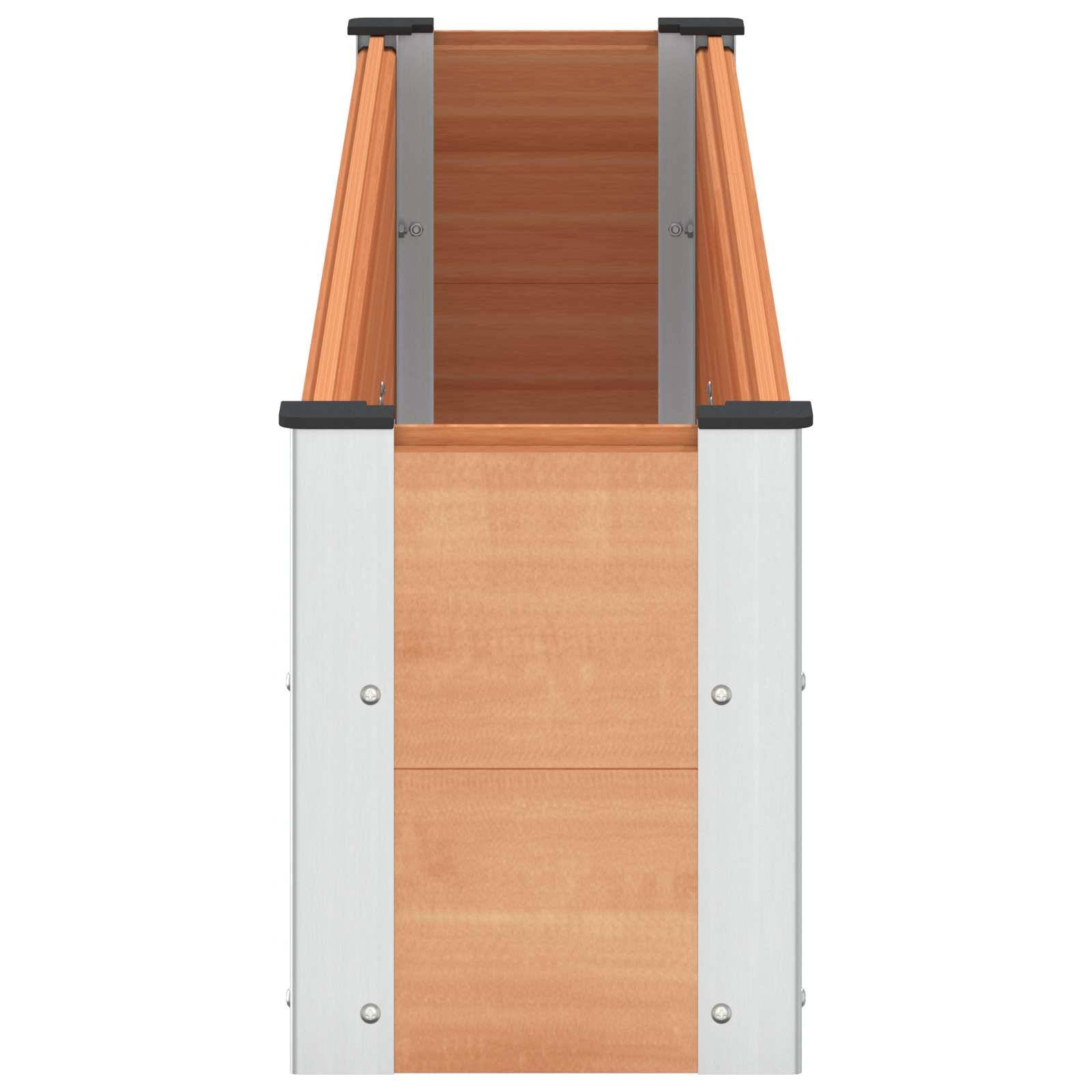 vidaXL Hochbeet Braun 200 x 30 x 36 cm alu.