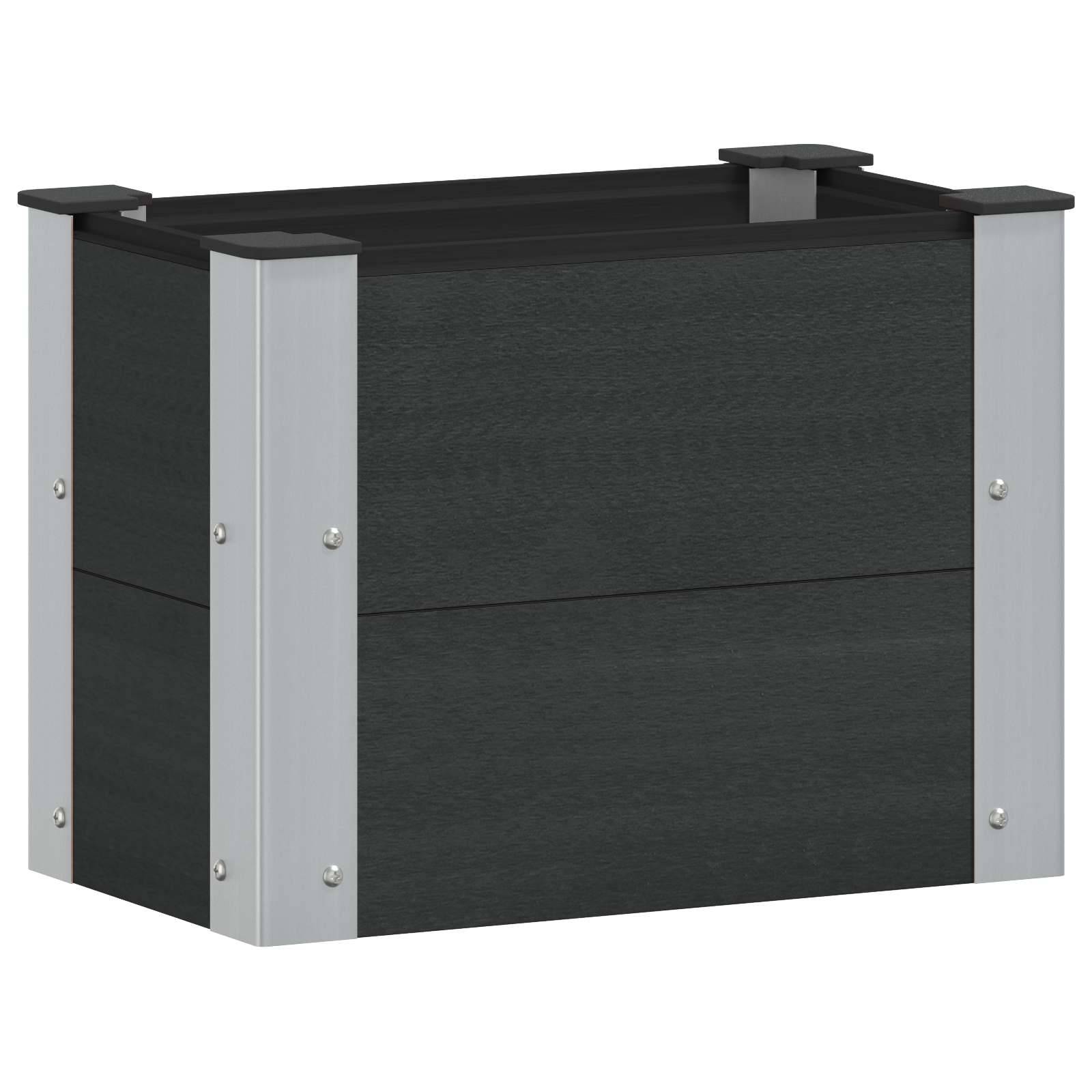 vidaXL Hochbeet Schwarz 50 x 30 x 36 cm alu.