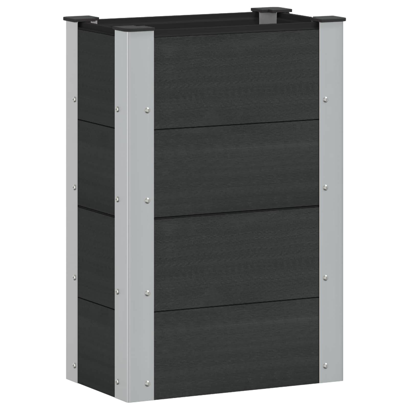 vidaXL Hochbeet Schwarz 50 x 30 x 72 cm alu.
