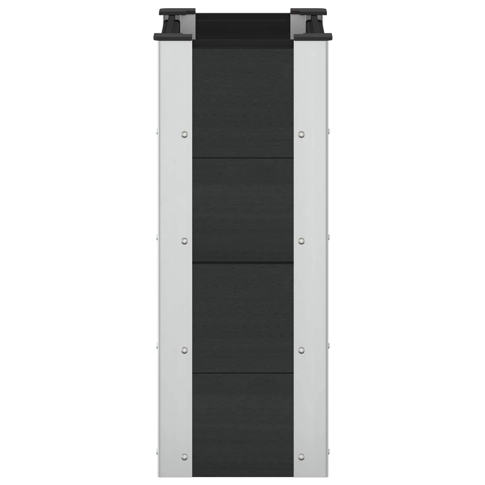 vidaXL Hochbeet Schwarz 50 x 30 x 72 cm alu.