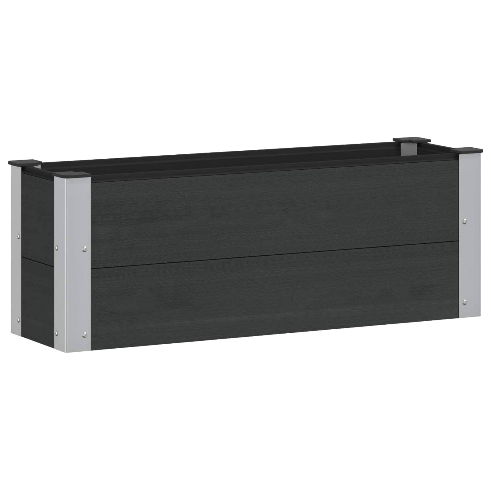 vidaXL Hochbeet Schwarz 100 x 30 x 36 cm alu.