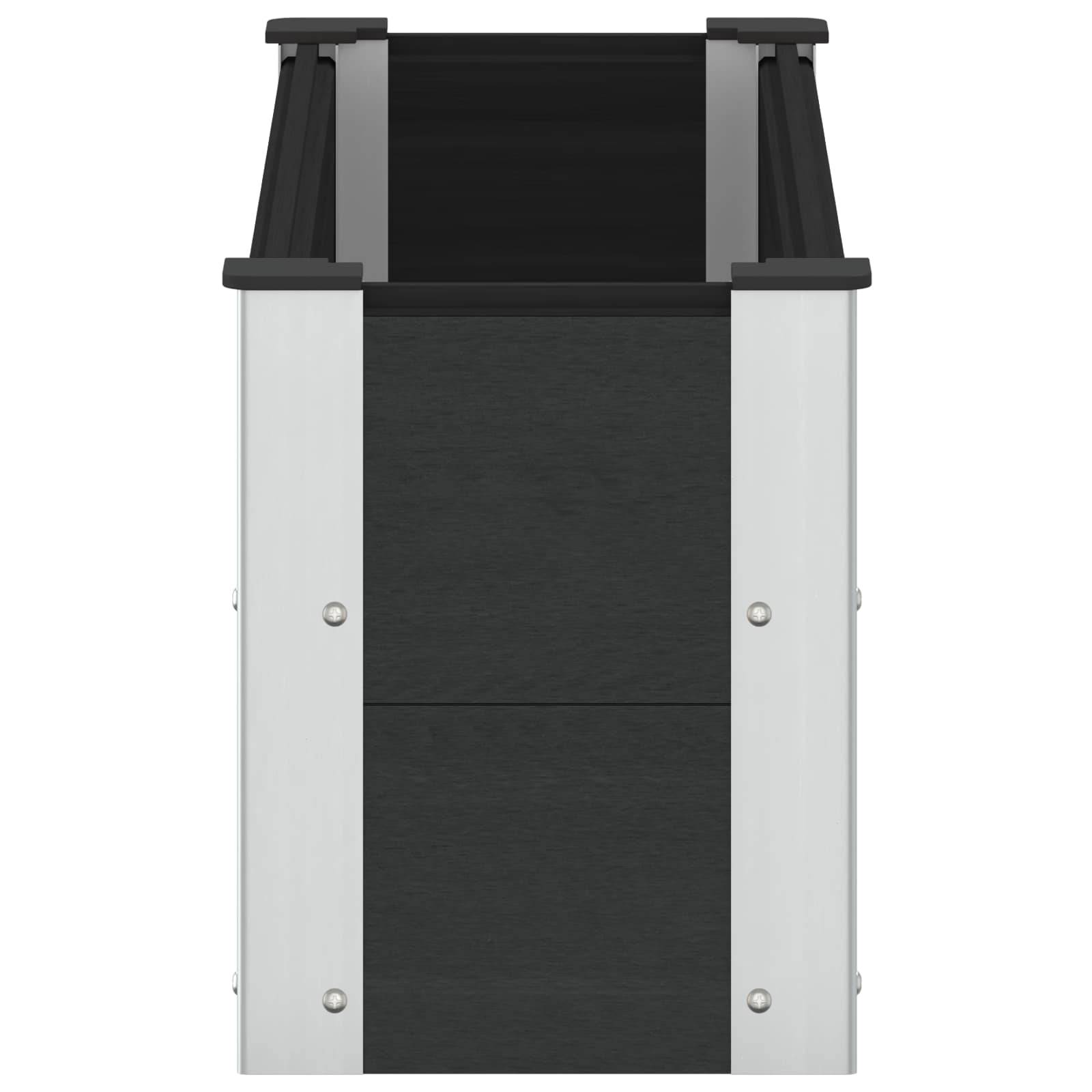 vidaXL Hochbeet Schwarz 100 x 30 x 36 cm alu.