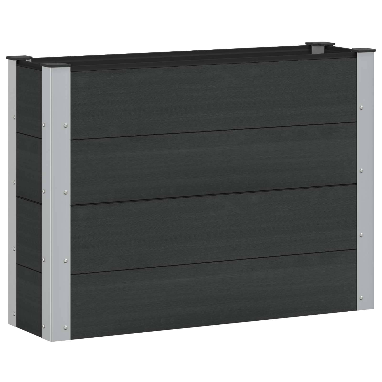 vidaXL Hochbeet Schwarz 100 x 30 x 72 cm alu.