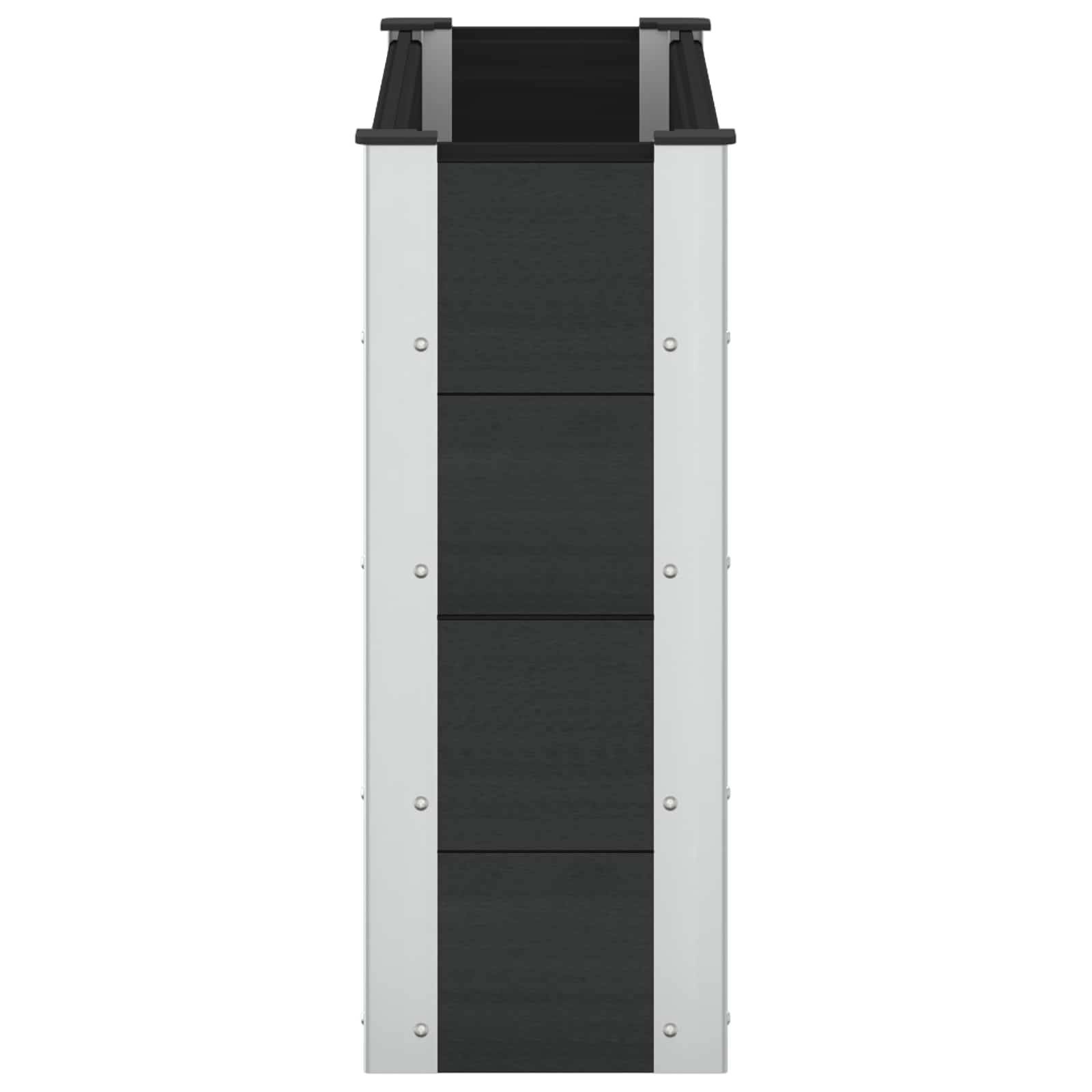 vidaXL Hochbeet Schwarz 100 x 30 x 72 cm alu.