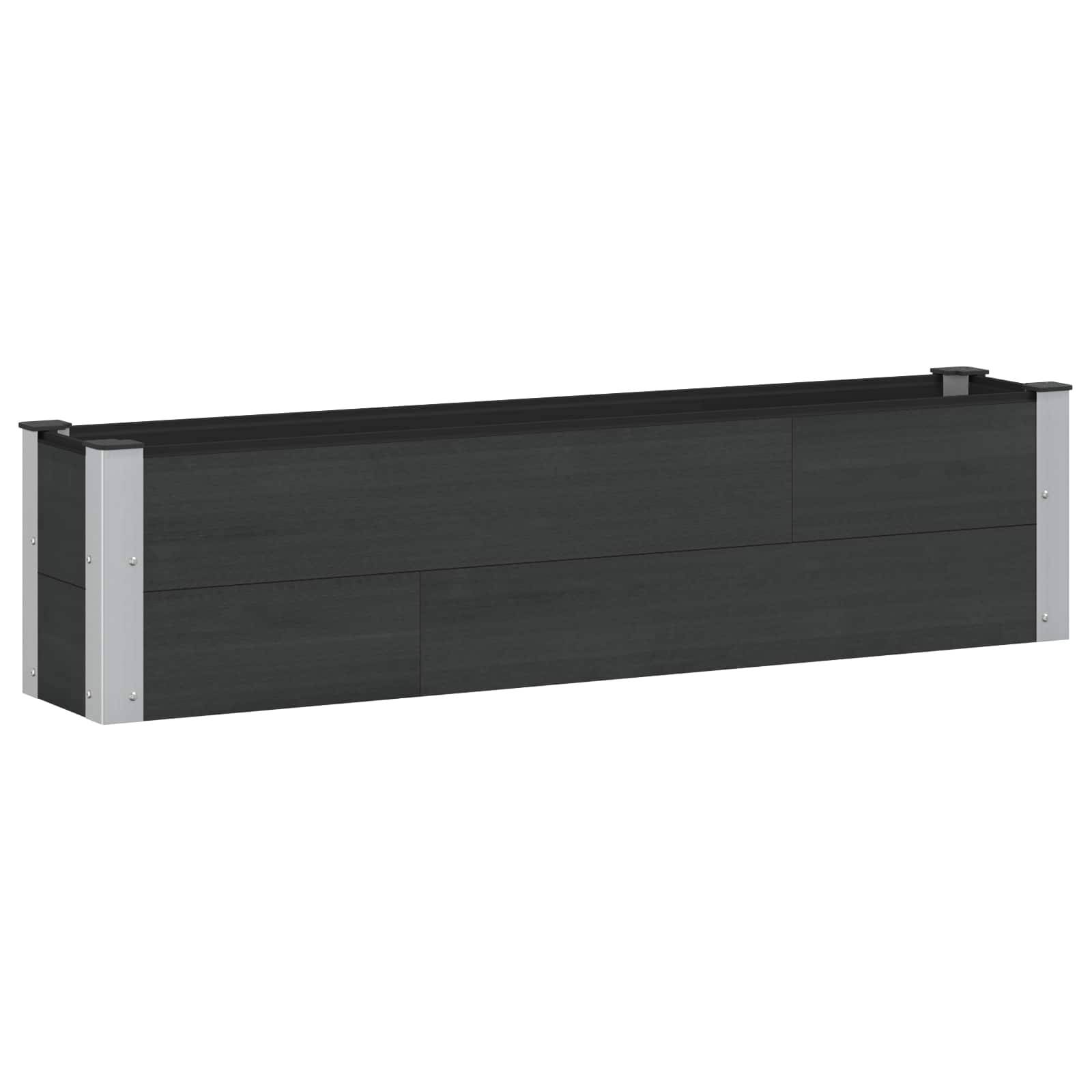 vidaXL Hochbeet Schwarz 150 x 30 x 36 cm alu.
