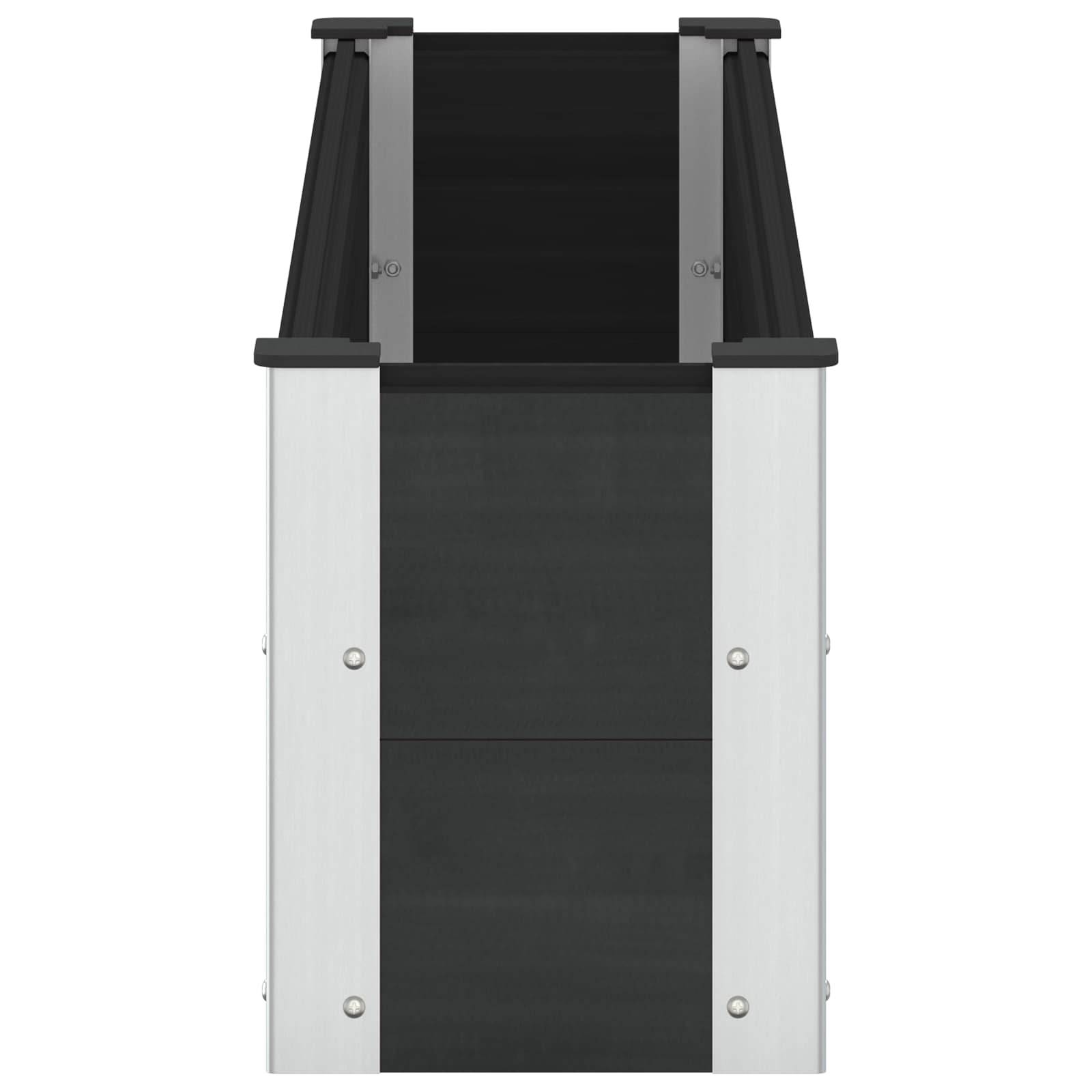 vidaXL Hochbeet Schwarz 150 x 30 x 36 cm alu.